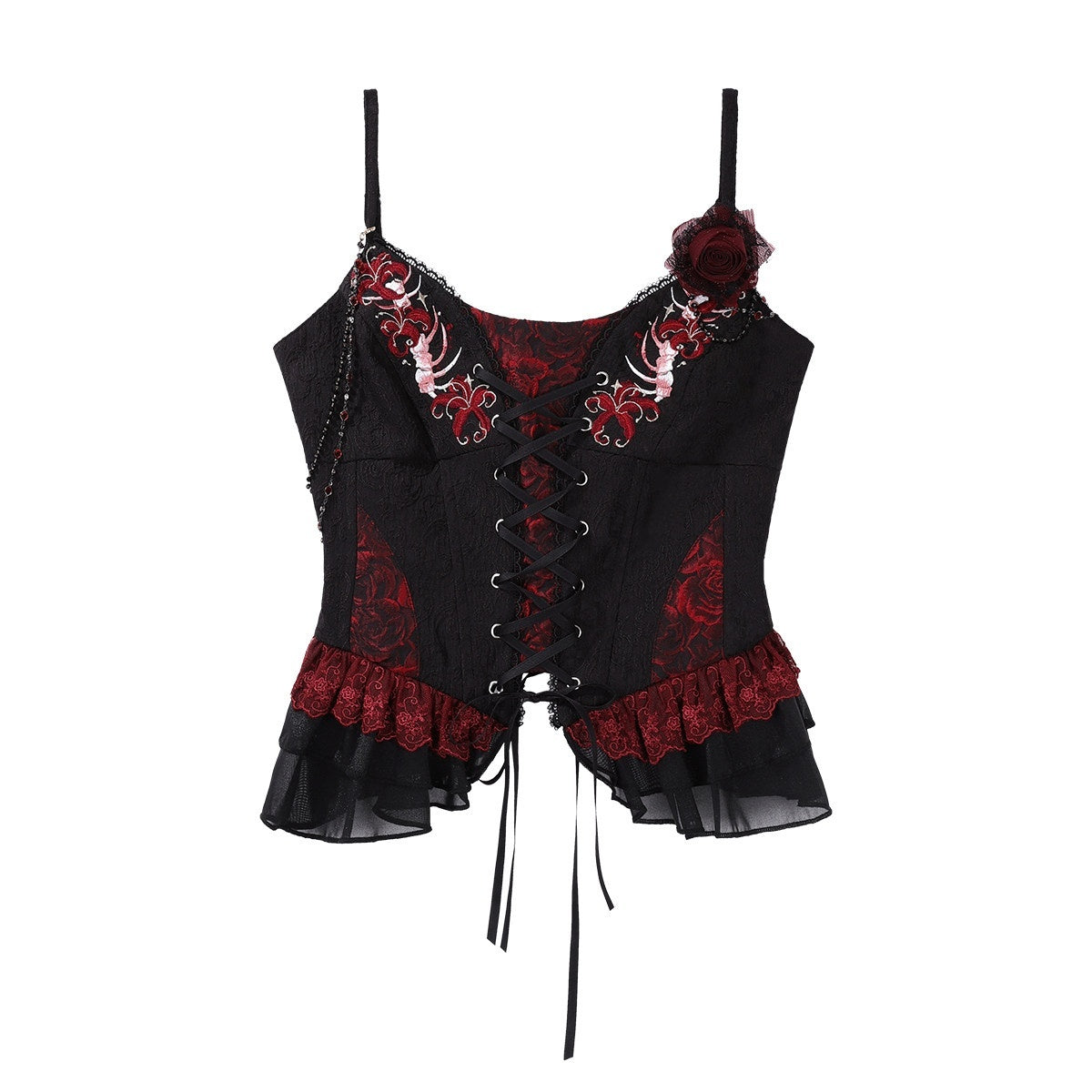 Sweet_Promise_Dark_Gothic_Lolita_Floral_Mermaid_Hem_Square_Neck_Women's_Jsk_/_Jumper_Skirts_1056882806624_MISSTT