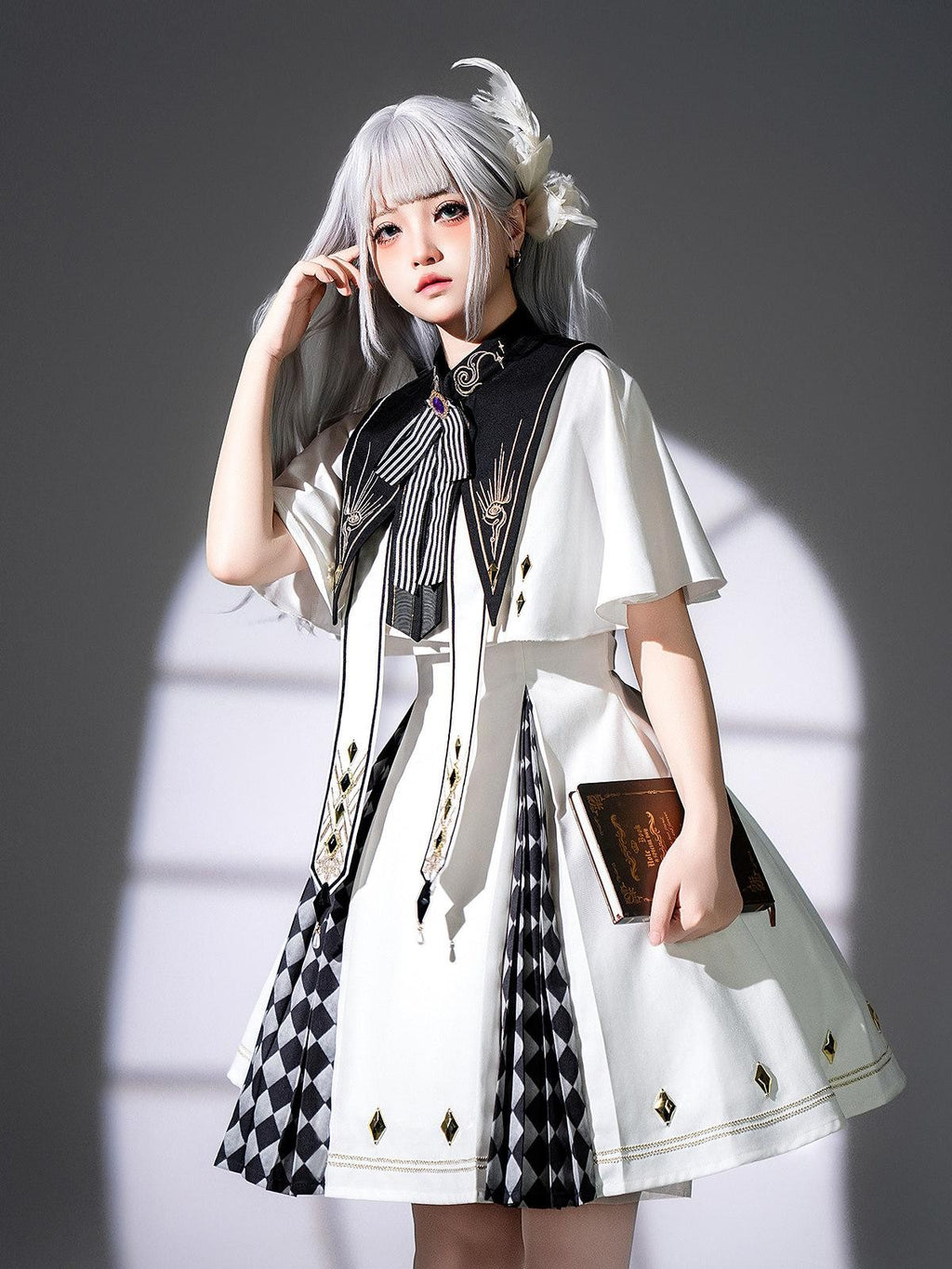 Sweet Promise Dark Gothic Lolita Lapel Cape False Collar Aline Women's Jsk / Jumper Skirts