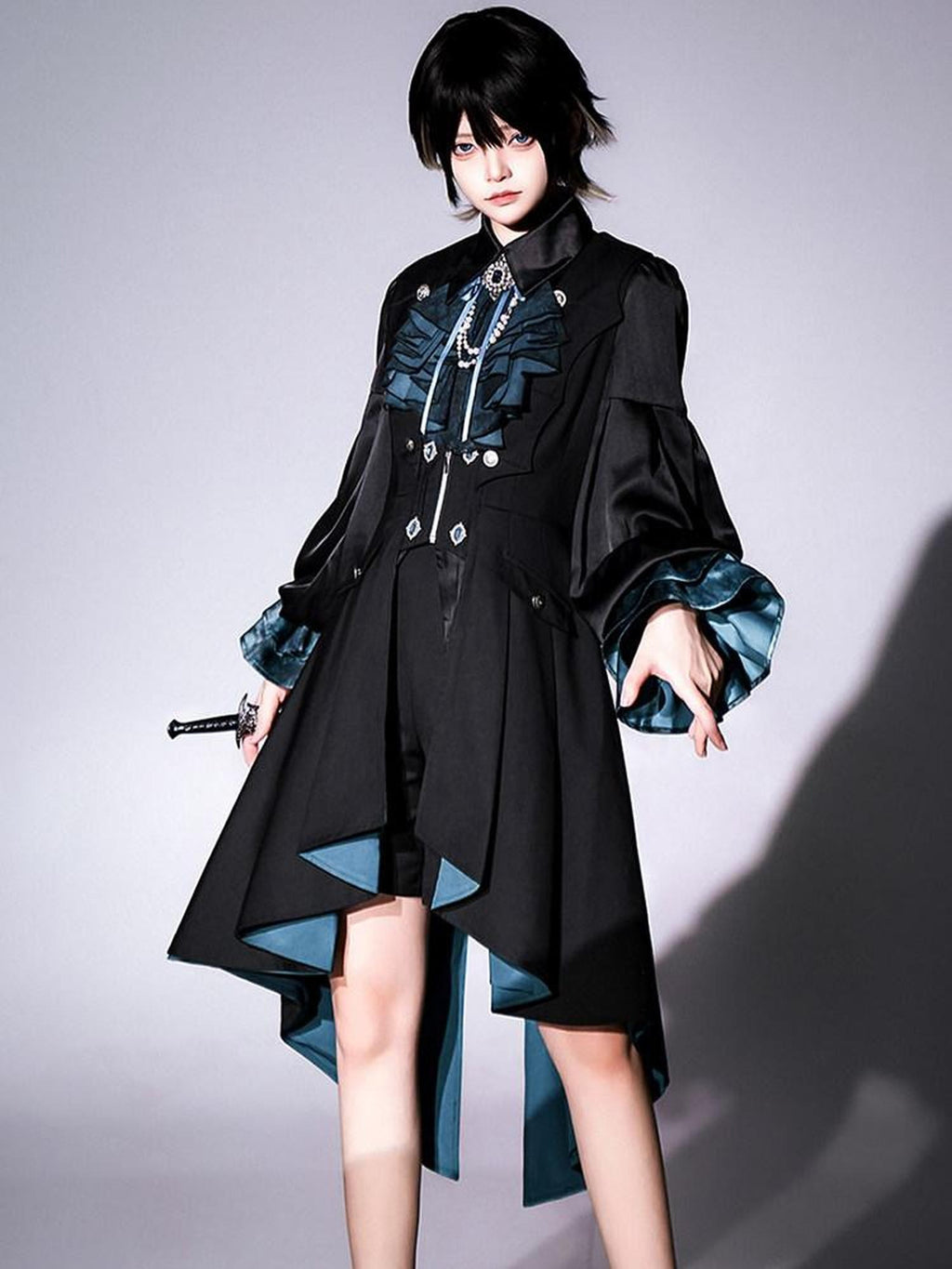 Sweet Promise Dark Gothic Lolita Prince Androgynous A Line Square Neck Women's Jsk Sets