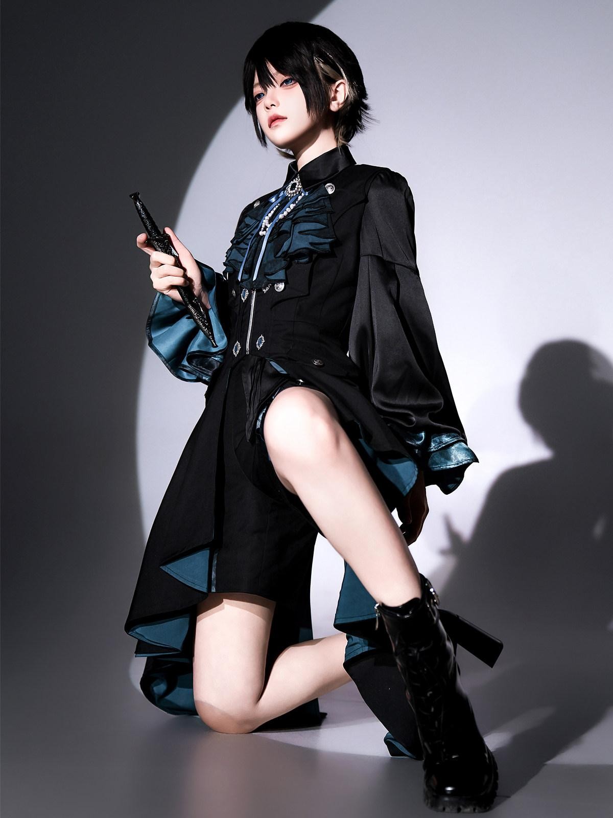Sweet Promise Dark Gothic Lolita Prince Androgynous A Line Square Neck Women's Jsk Sets
