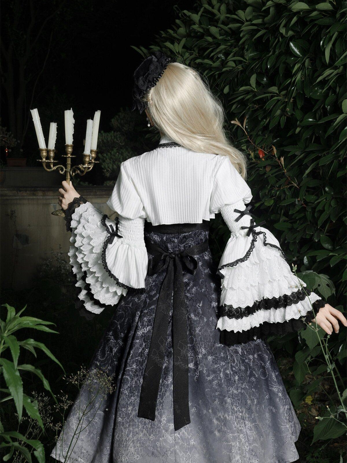 Sweet Promise Dark Gothic Lolita Punk Cosplay Princess Women's Long Sleeve Op