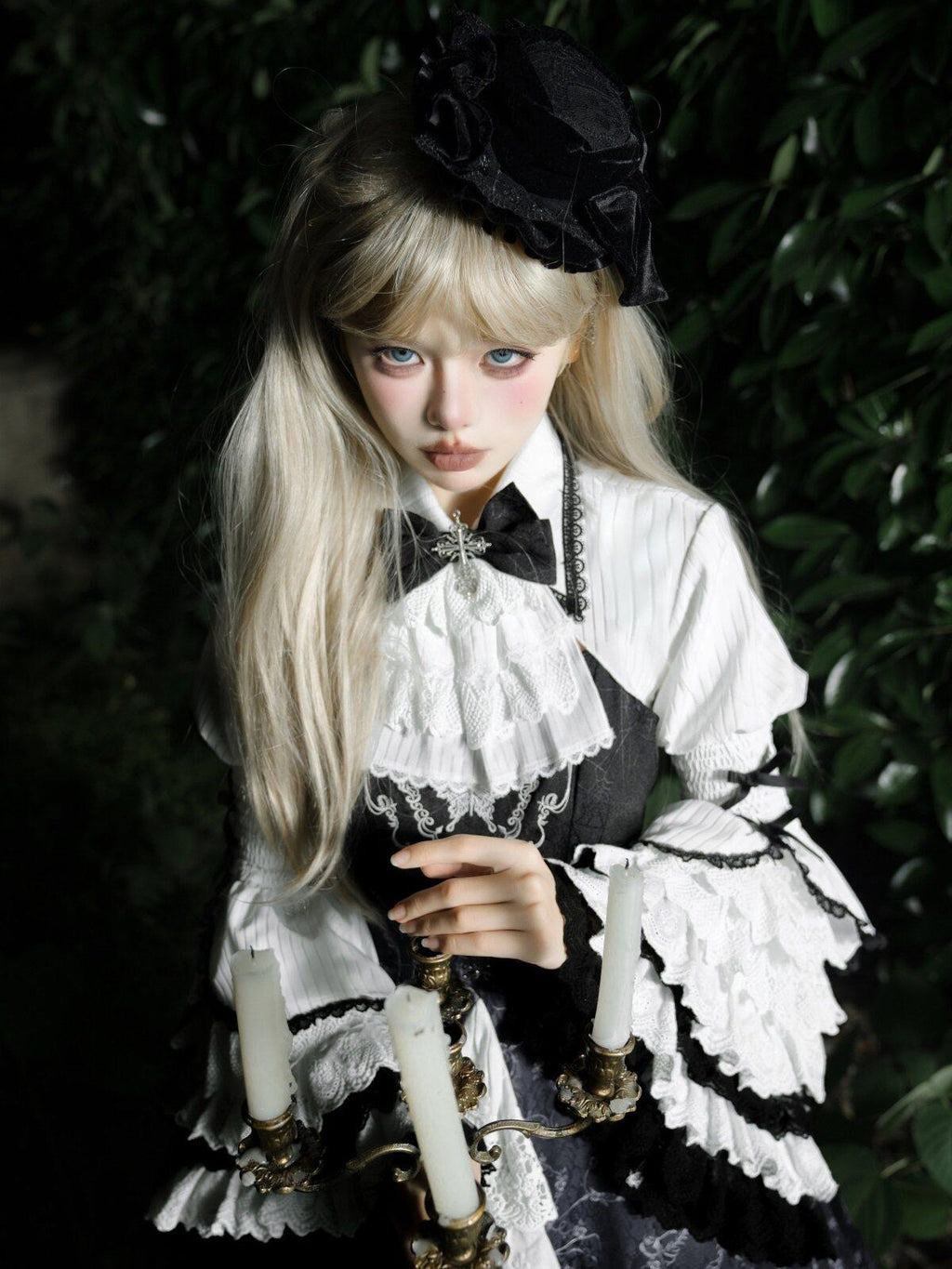 Sweet Promise Dark Gothic Lolita Punk Cosplay Princess Women's Long Sleeve Op