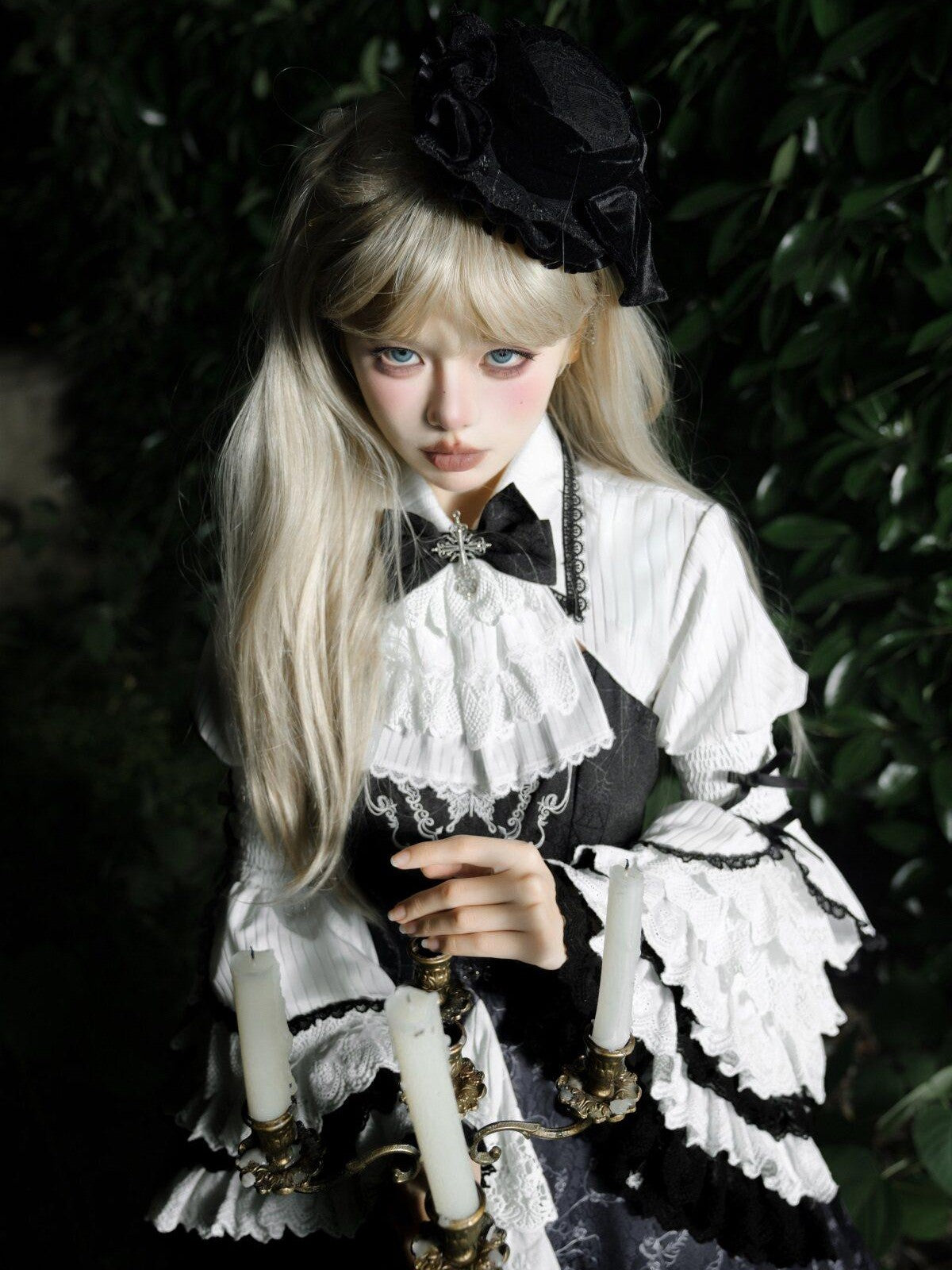 Sweet Promise Dark Gothic Lolita Punk Cosplay Princess Women's Long Sleeve Op