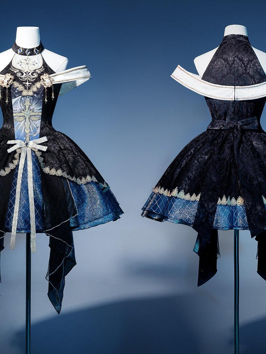 Sweet Promise Dark Gothic Lolita Women's Short Mini Dress Jsk / Jumper Skirts