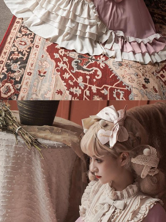 Sweet Promise Doll Lolita Puff Sleeve Princess Aline Women's Double Crepe Long Sleeve Op