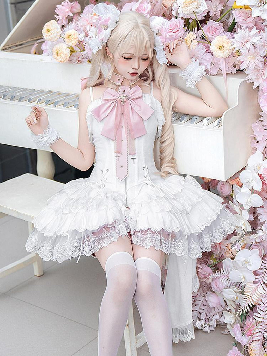 Sweet Promise Dreamy Butterfly Ballet Bow Lolita Women's Strap Princess Jsk / Jumper Skirts