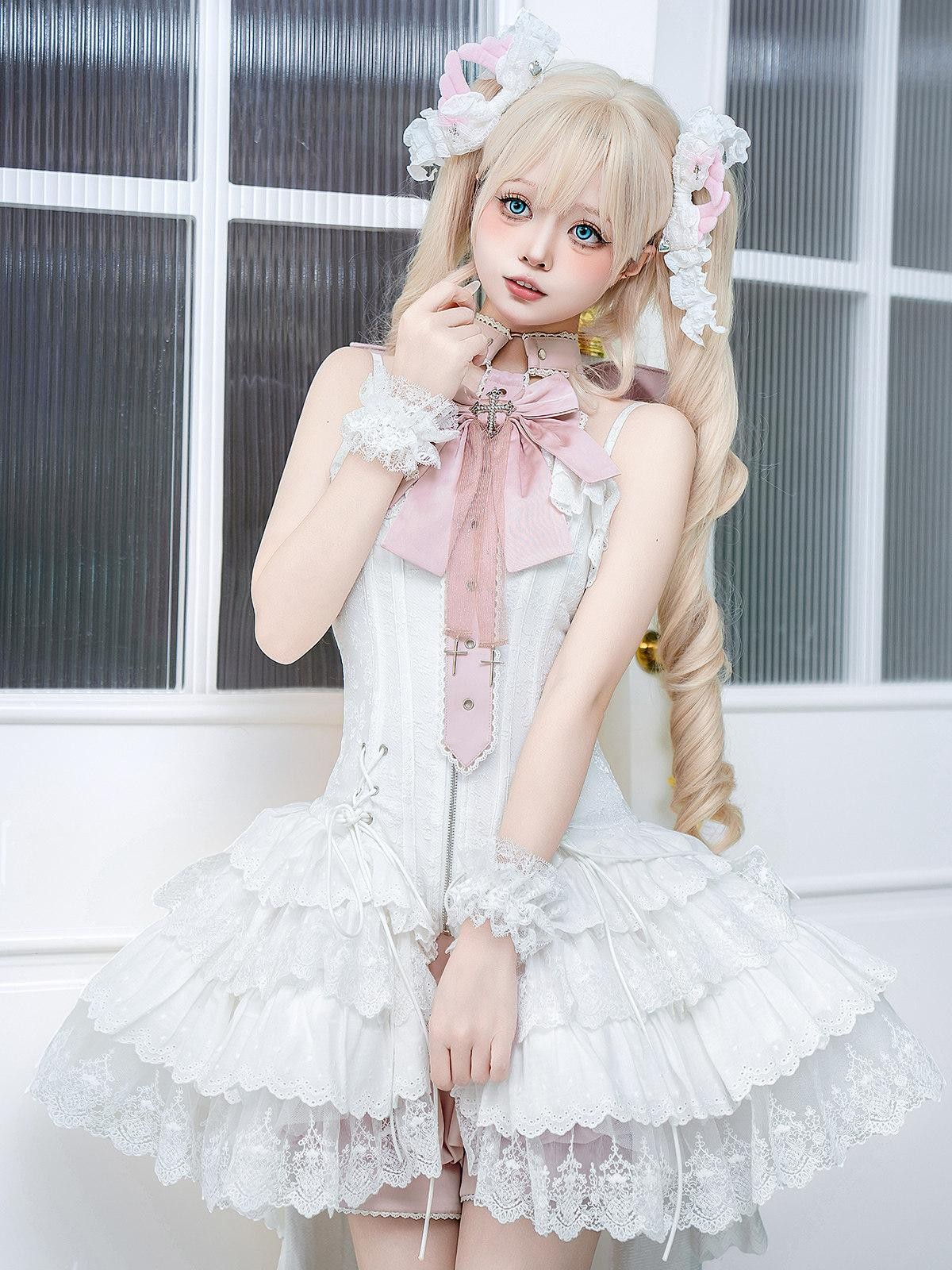 Sweet Promise Dreamy Butterfly Ballet Bow Lolita Women's Strap Princess Jsk / Jumper Skirts