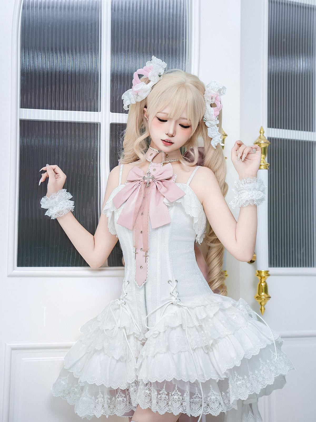 Sweet Promise Dreamy Butterfly Ballet Bow Lolita Women's Strap Princess Jsk / Jumper Skirts