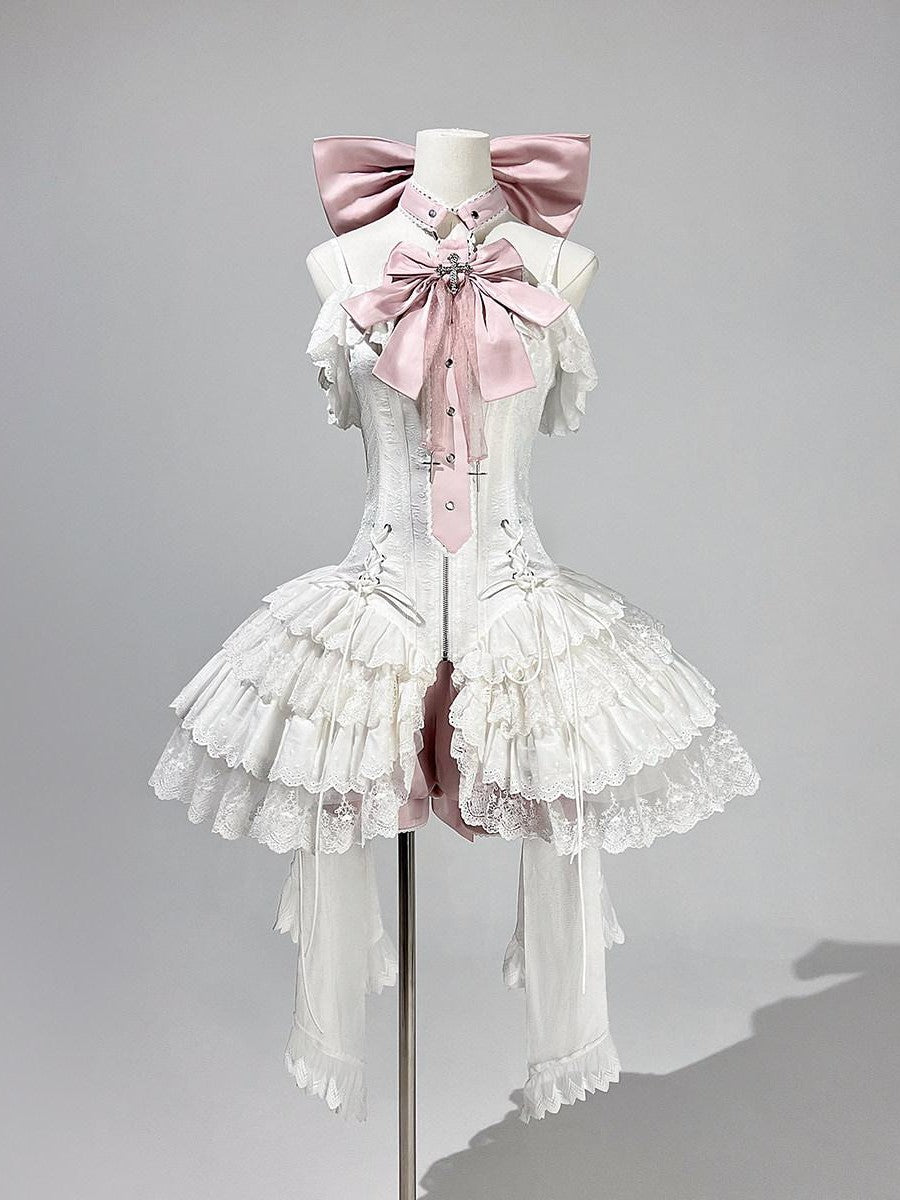 Sweet Promise Dreamy Butterfly Ballet Bow Lolita Women's Strap Princess Jsk / Jumper Skirts