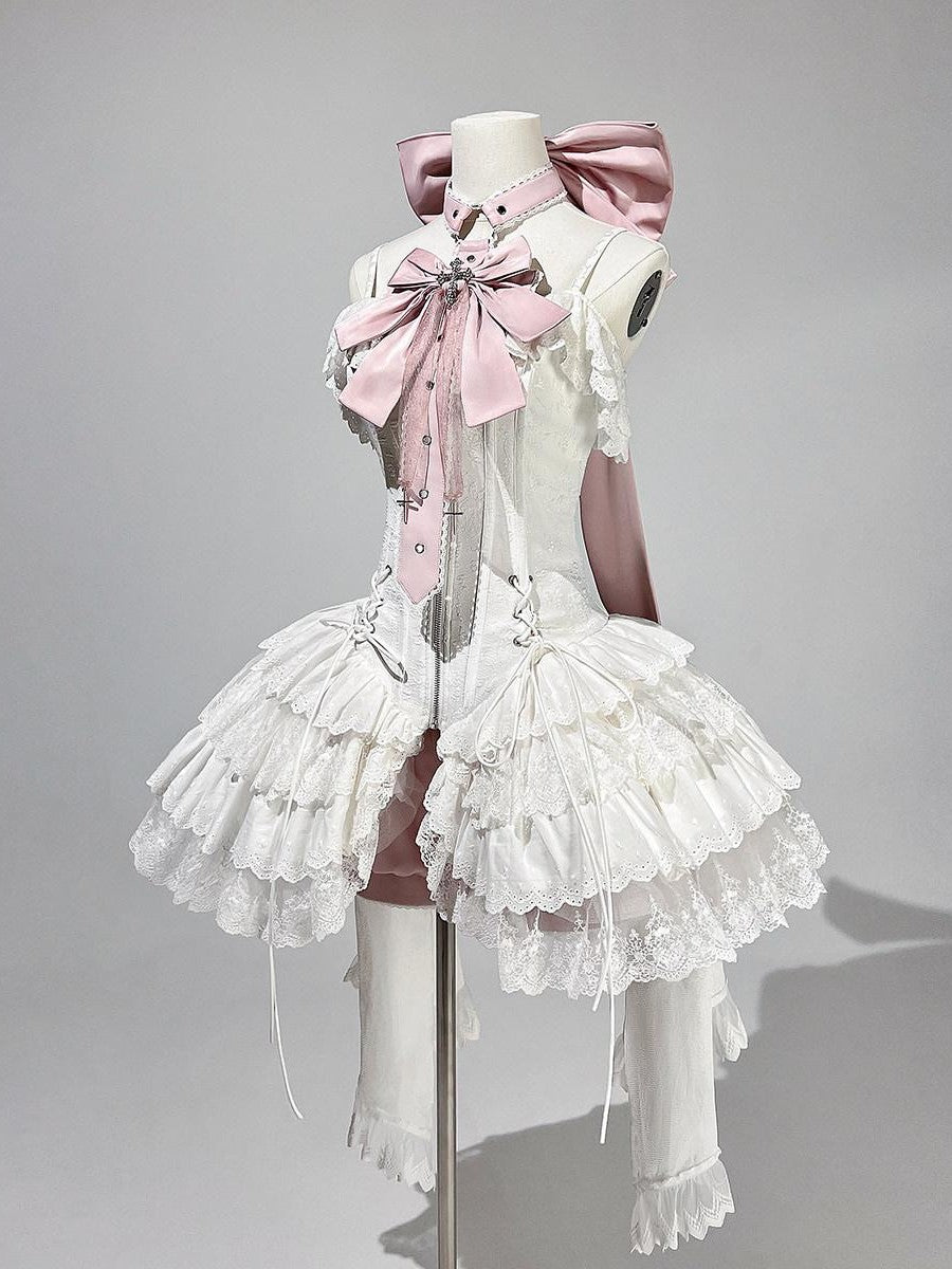 Sweet Promise Dreamy Butterfly Ballet Bow Lolita Women's Strap Princess Jsk / Jumper Skirts