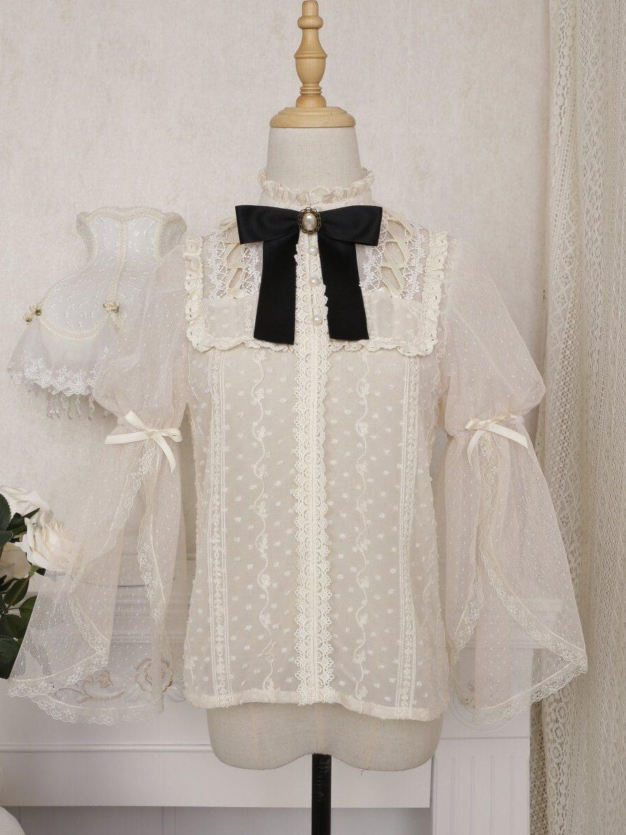 Sweet Promise Elegant Gothic Lolita Princess Print Women's Polyester Short Sleeve Op