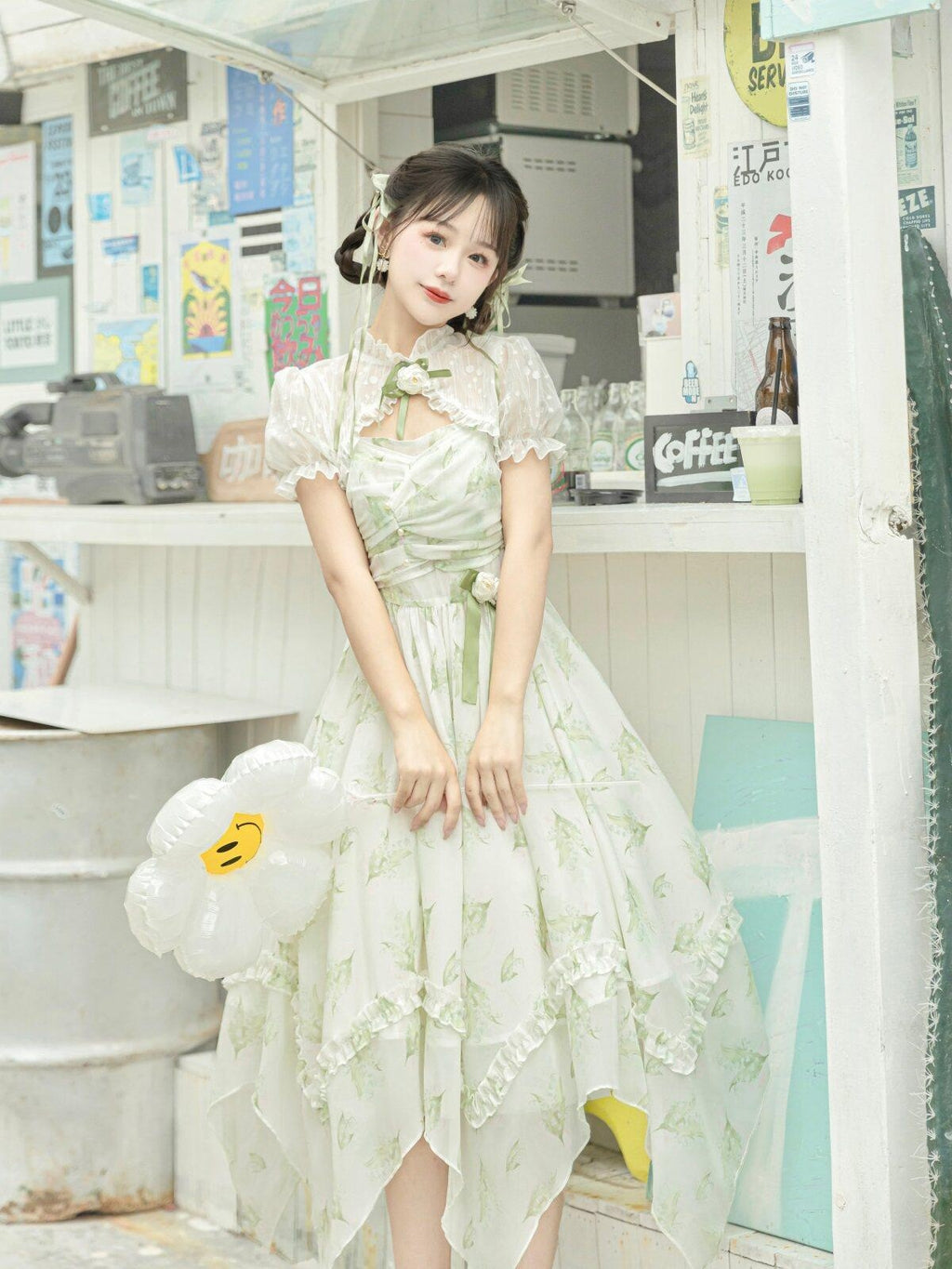 Sweet Promise Elegant Lace Collar Lolita Strap Two Piece Women's Polyester Jsk / Jumper Skirts