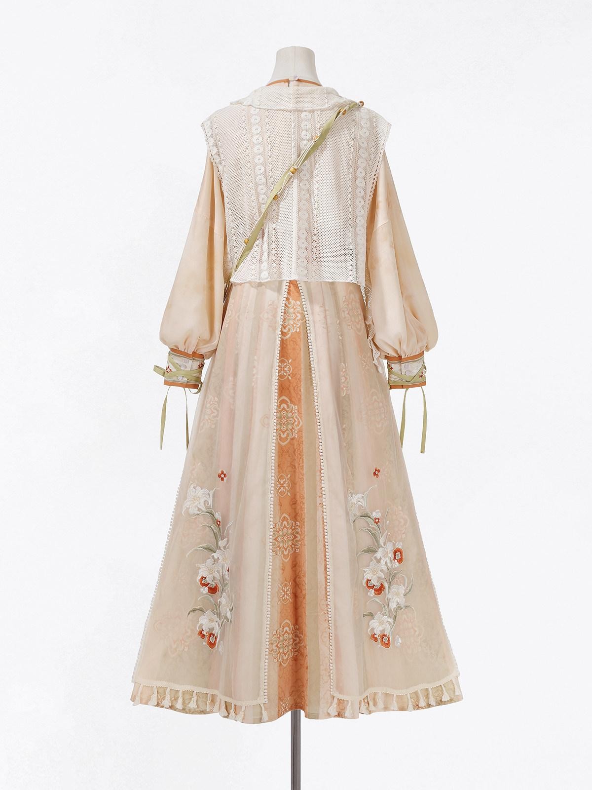 Sweet Promise Ethereal Hanfu Chinese Style Vest Top Broken Hem Skirt Bag Women's Skirt Sets