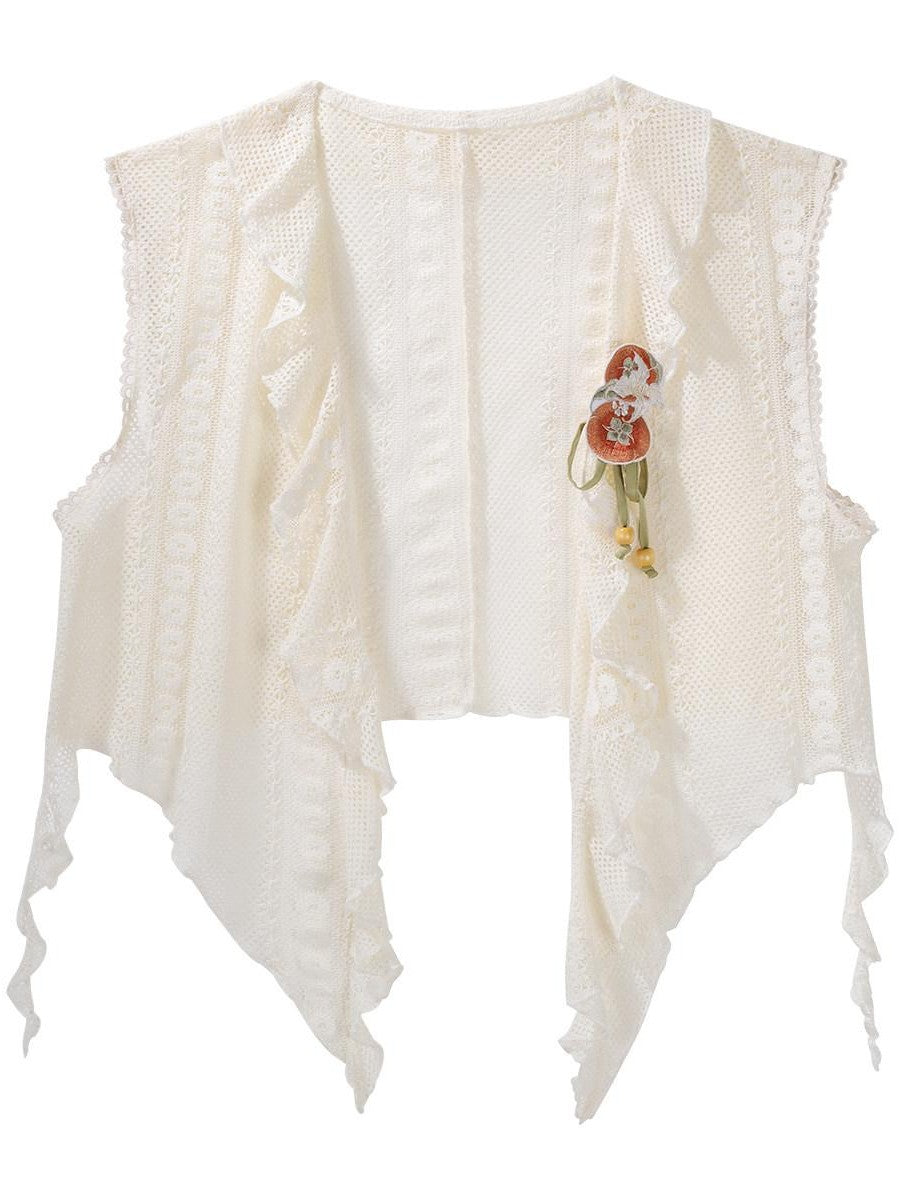 Sweet Promise Ethereal Hanfu Chinese Style Vest Top Broken Hem Skirt Bag Women's Skirt Sets