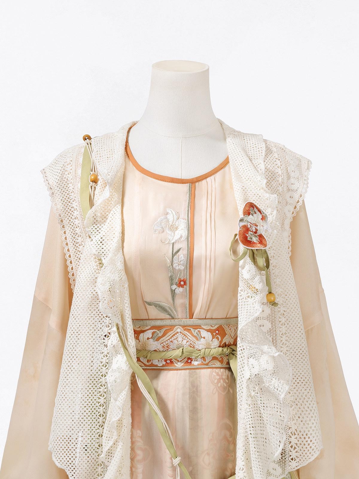 Sweet Promise Ethereal Hanfu Chinese Style Vest Top Broken Hem Skirt Bag Women's Skirt Sets