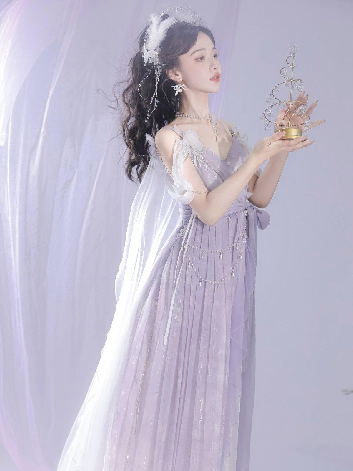 Sweet Promise Ethereal Lolita Han Elements Chinese Style V-neck Women's Jsk / Jumper Skirts