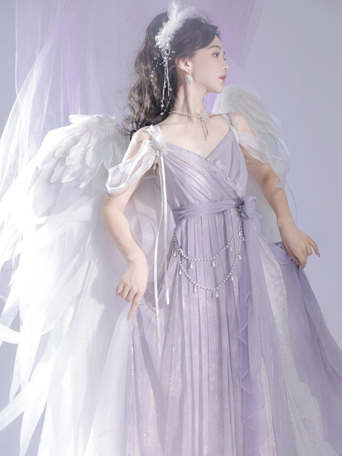 Sweet Promise Ethereal Lolita Han Elements Chinese Style V-neck Women's Jsk / Jumper Skirts