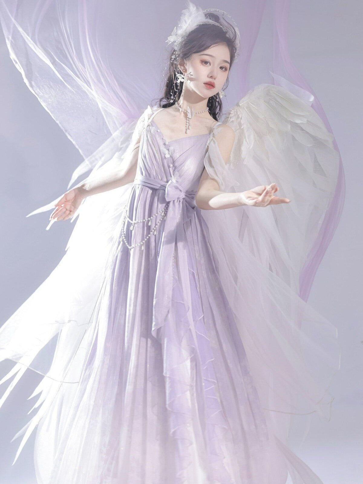 Sweet Promise Ethereal Lolita Han Elements Chinese Style V-neck Women's Jsk / Jumper Skirts