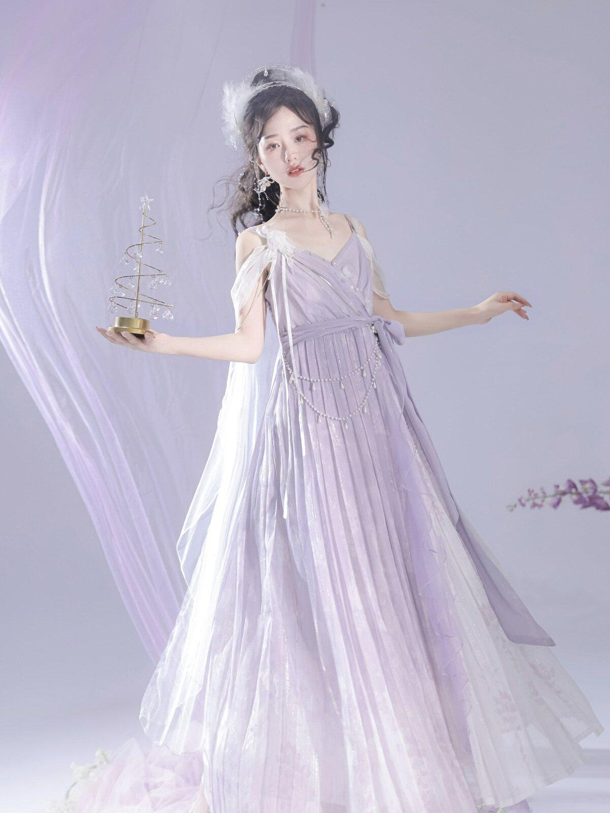 Sweet Promise Ethereal Lolita Han Elements Chinese Style V-neck Women's Jsk / Jumper Skirts
