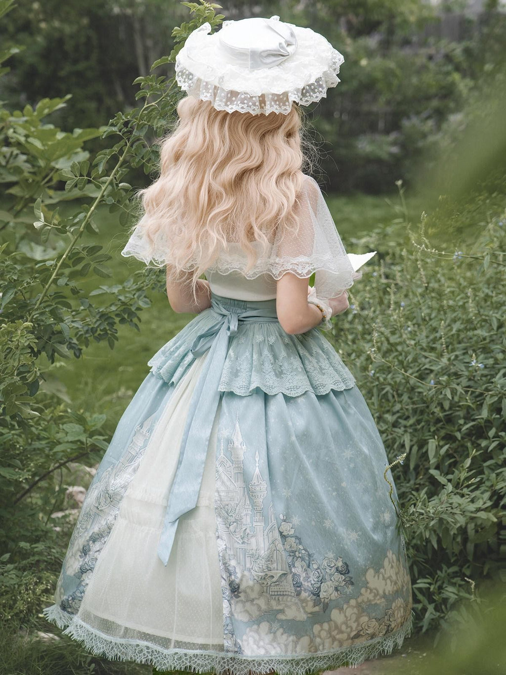 Sweet Promise Floral Bridal Lolita Palace Princess Camisole Skirt Women's Short Sleeve Op