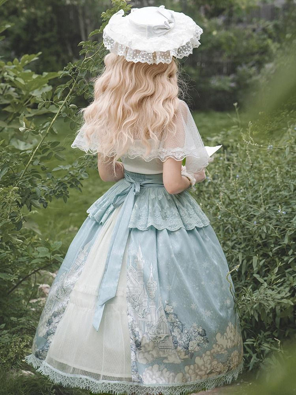 Sweet Promise Floral Bridal Lolita Palace Princess Camisole Skirt Women's Short Sleeve Op