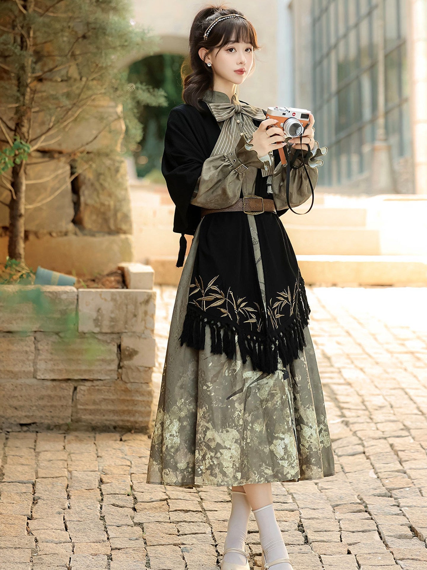 Sweet_Promise_Gilded_Bamboo_Lolita_A_Line_Stand_Collar_Three_Piece_Women's_Skirt_Sets_985397610328_MISSTT