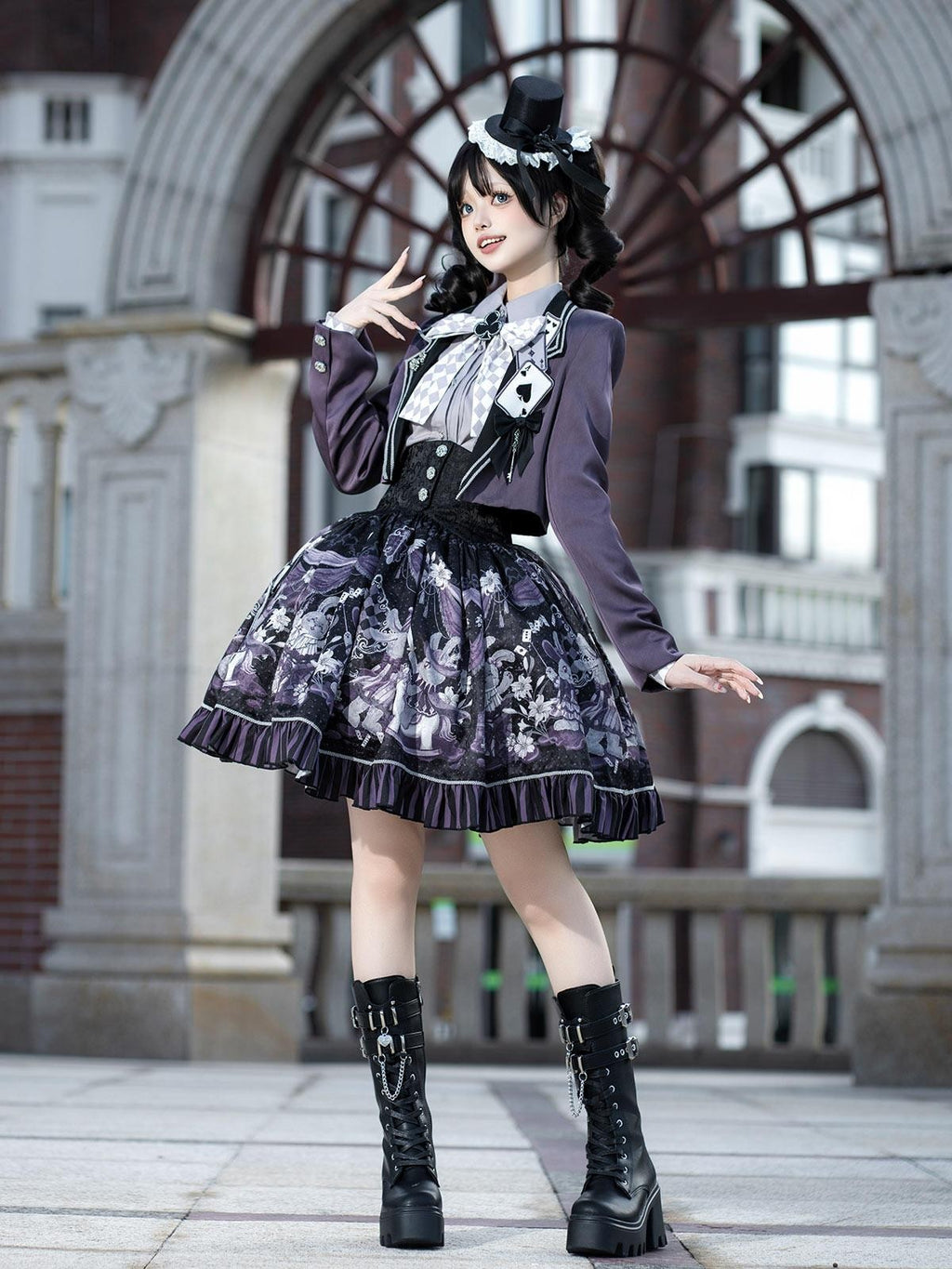 Sweet Promise Gothic Lolita Puff Skirt Shirt Collar Slim Fit Women's Three Piece Skirt Sets