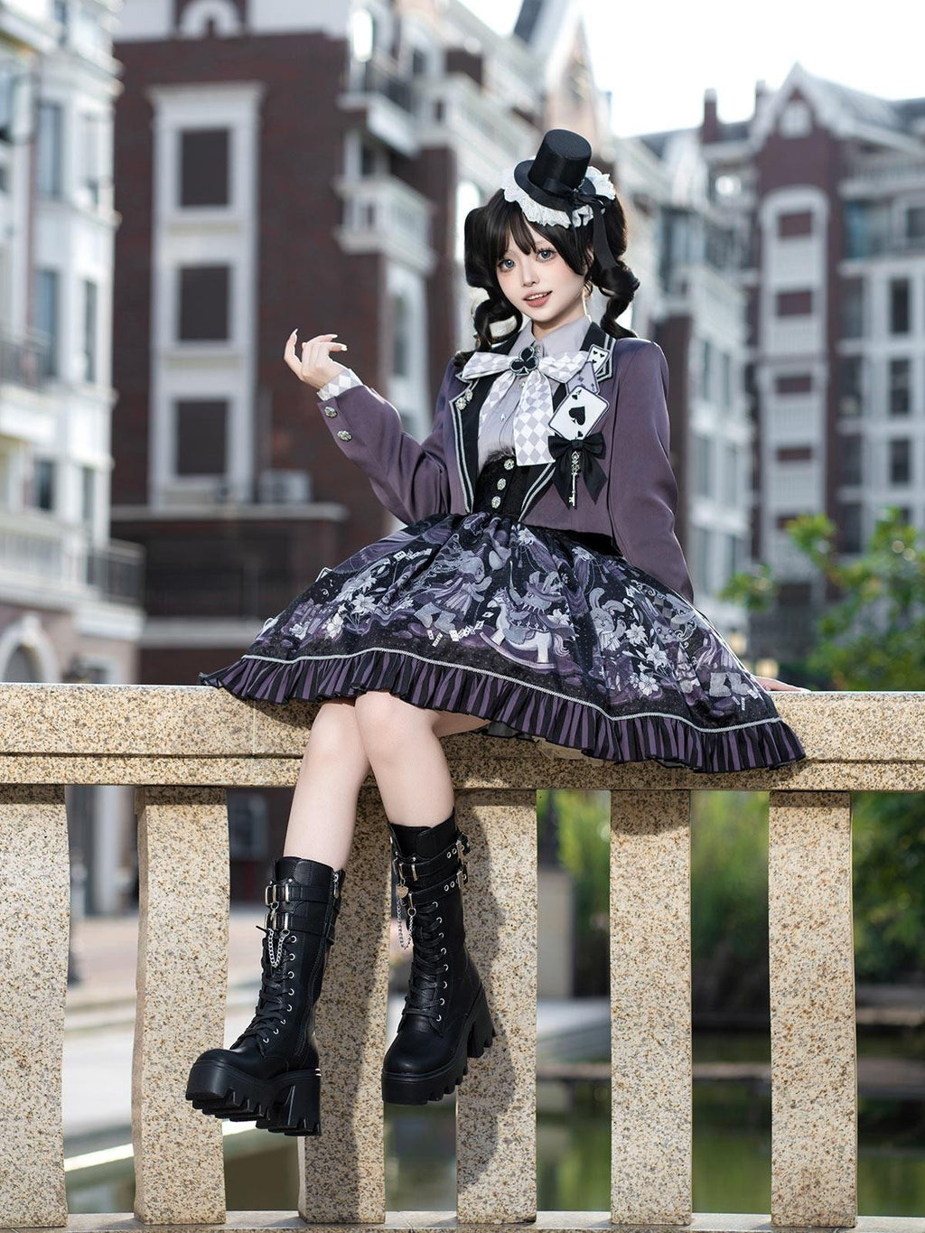 Sweet Promise Gothic Lolita Puff Skirt Shirt Collar Slim Fit Women's Three Piece Skirt Sets