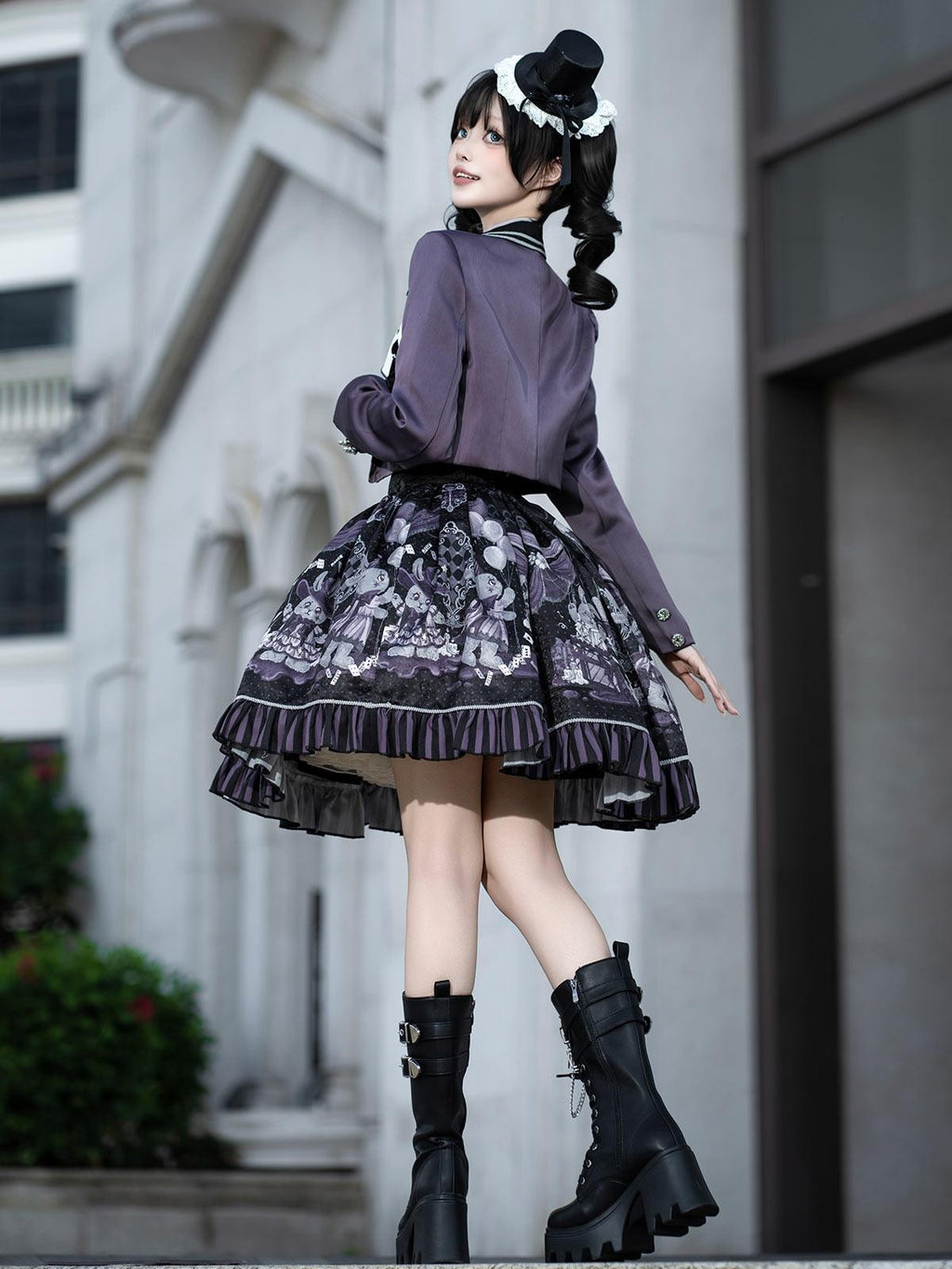 Sweet Promise Gothic Lolita Puff Skirt Shirt Collar Slim Fit Women's Three Piece Skirt Sets