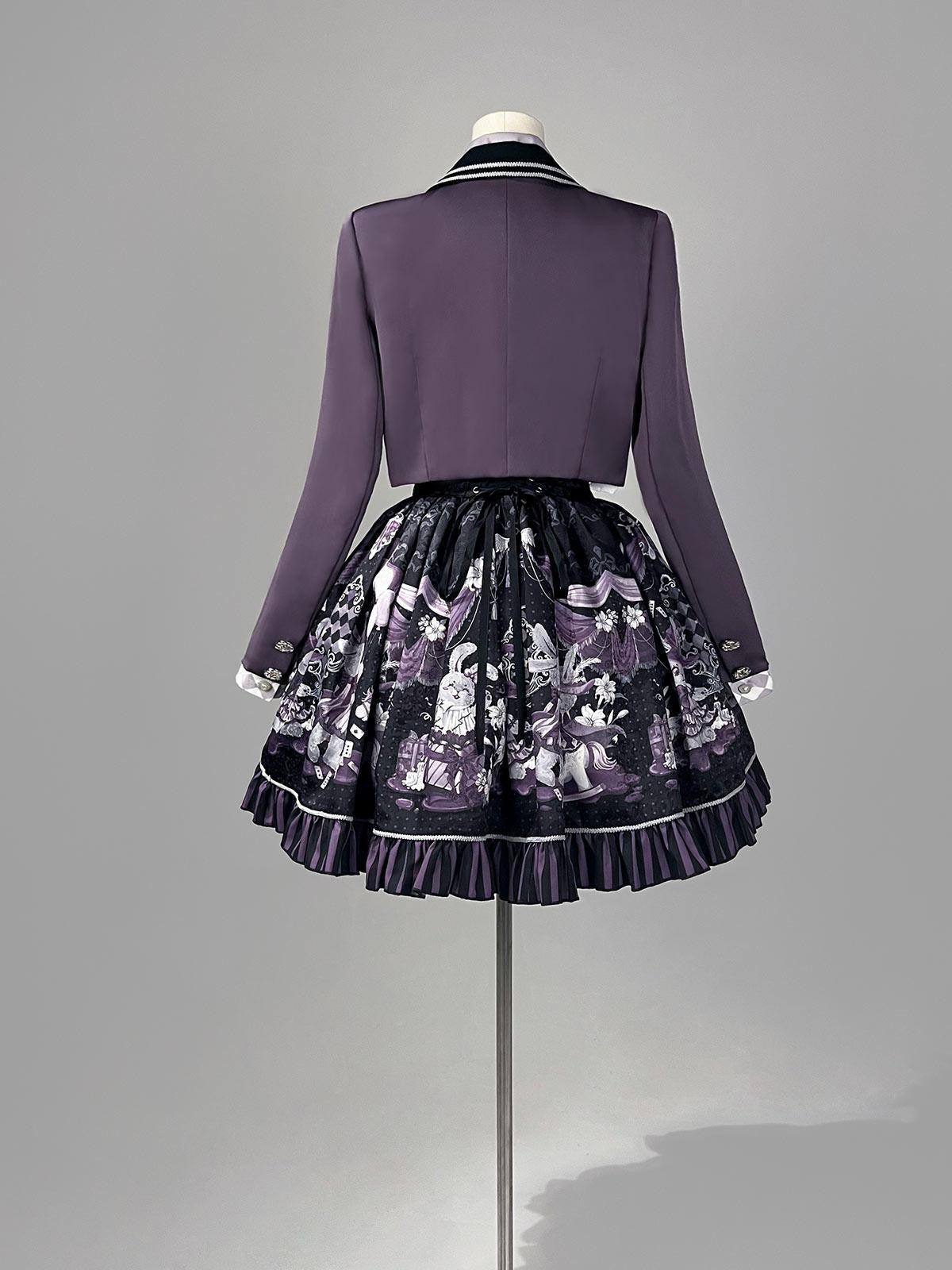 Sweet Promise Gothic Lolita Puff Skirt Shirt Collar Slim Fit Women's Three Piece Skirt Sets