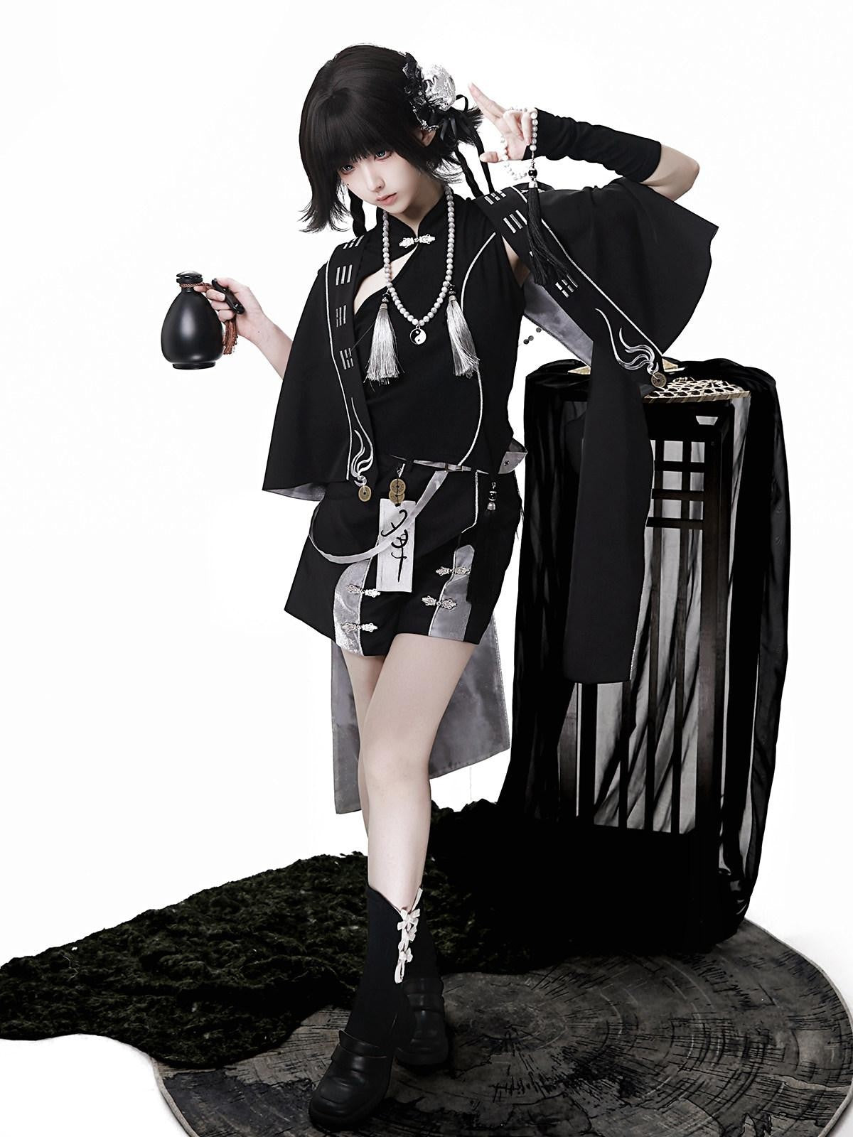 Sweet Promise Gothic Lolita Stand Collar Androgynous Women's Four Piece Full Coordination Sets
