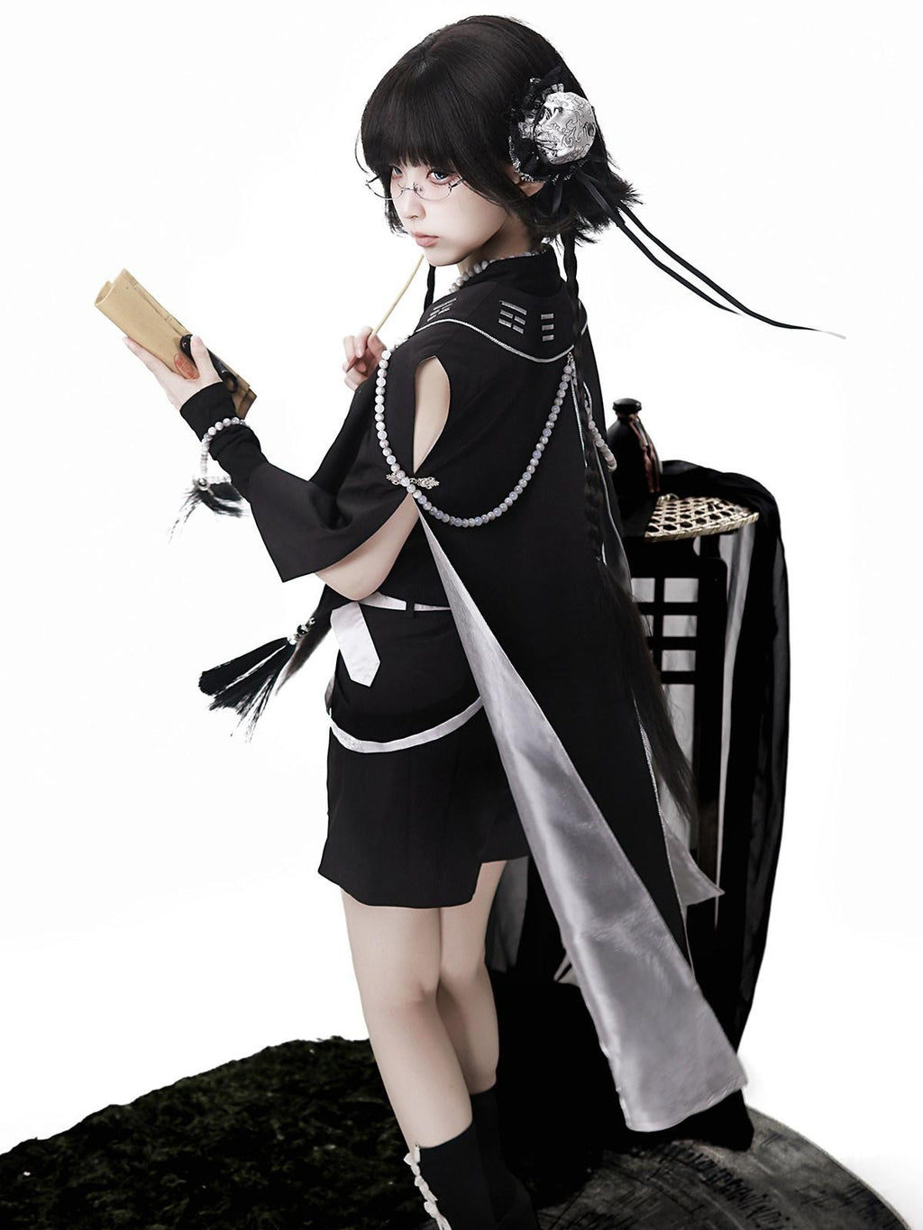 Sweet Promise Gothic Lolita Stand Collar Androgynous Women's Four Piece Full Coordination Sets