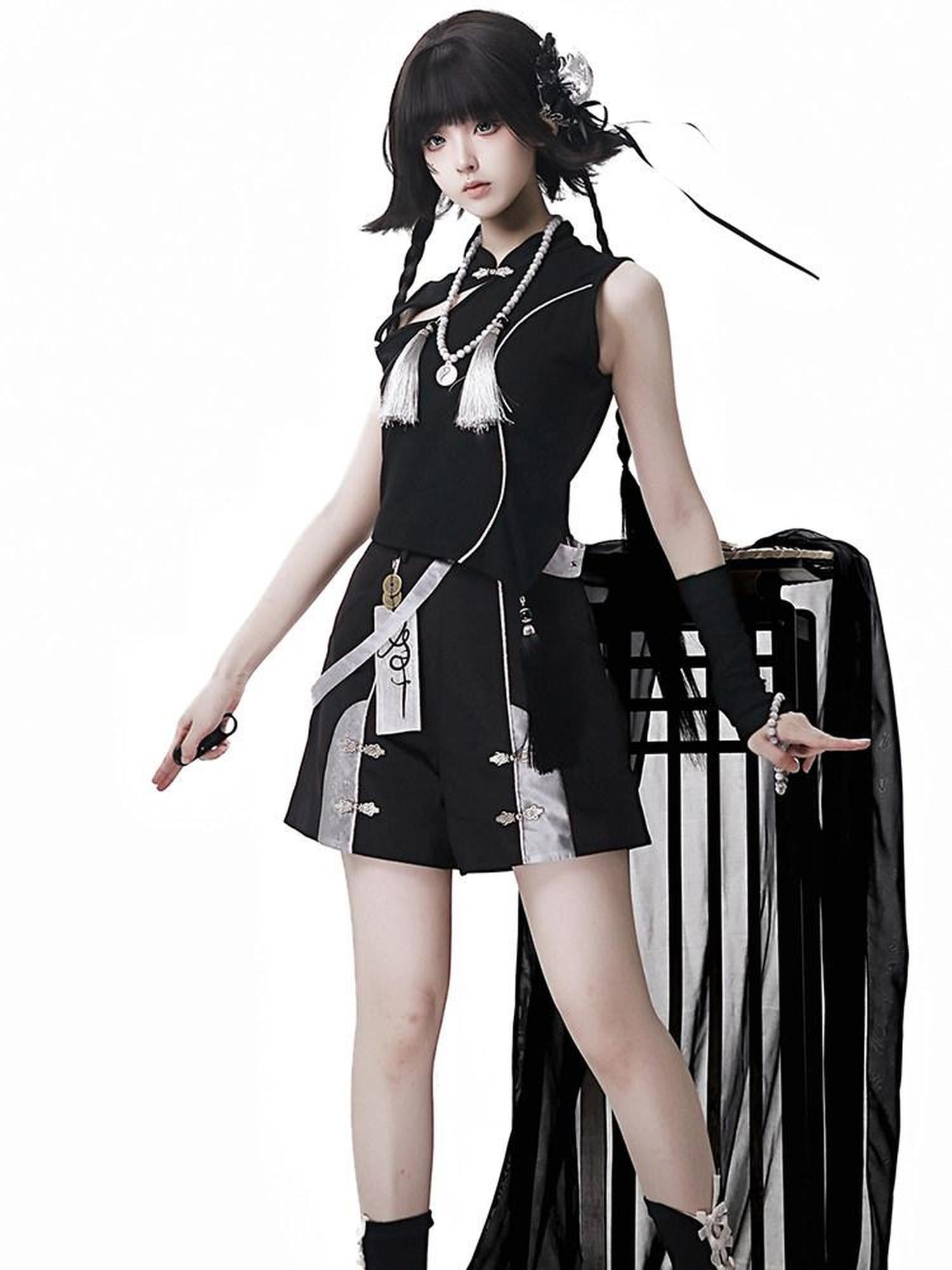 Sweet Promise Gothic Lolita Stand Collar Androgynous Women's Four Piece Full Coordination Sets