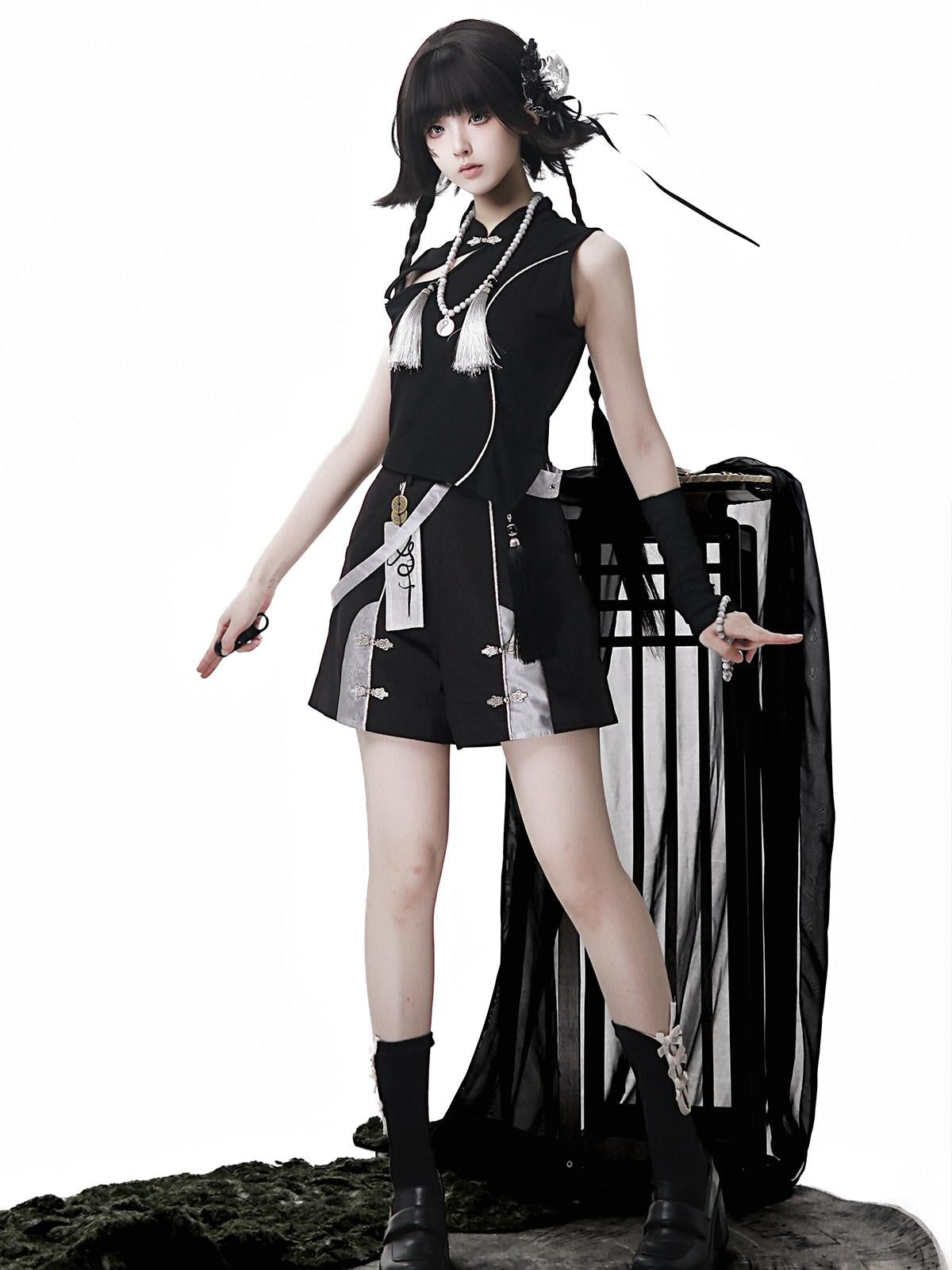 Sweet Promise Gothic Lolita Stand Collar Androgynous Women's Four Piece Full Coordination Sets