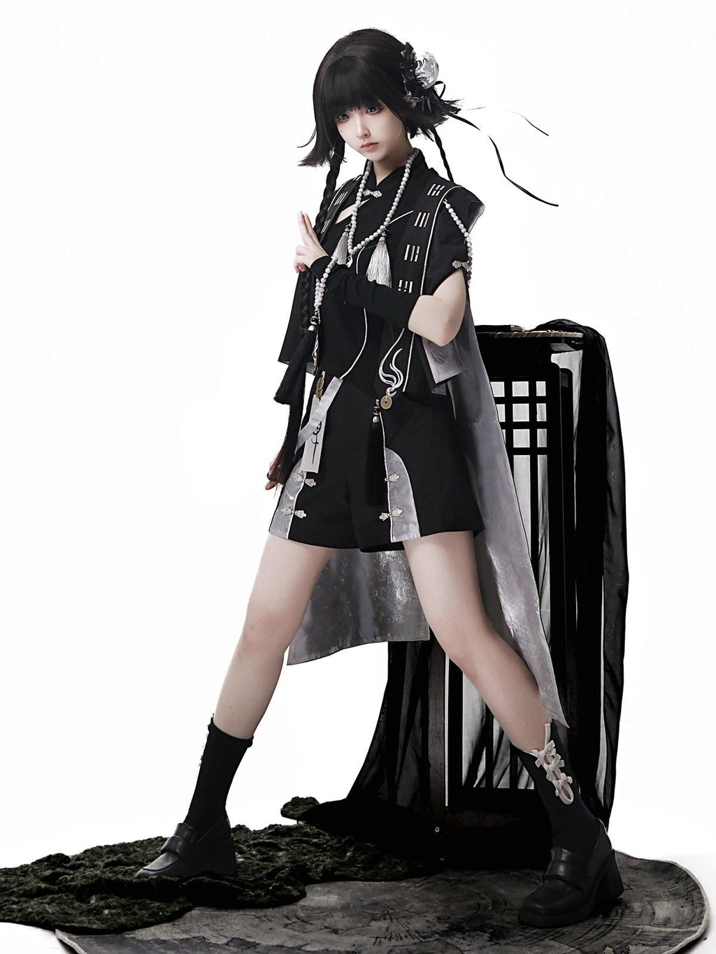 Sweet Promise Gothic Lolita Stand Collar Androgynous Women's Four Piece Full Coordination Sets