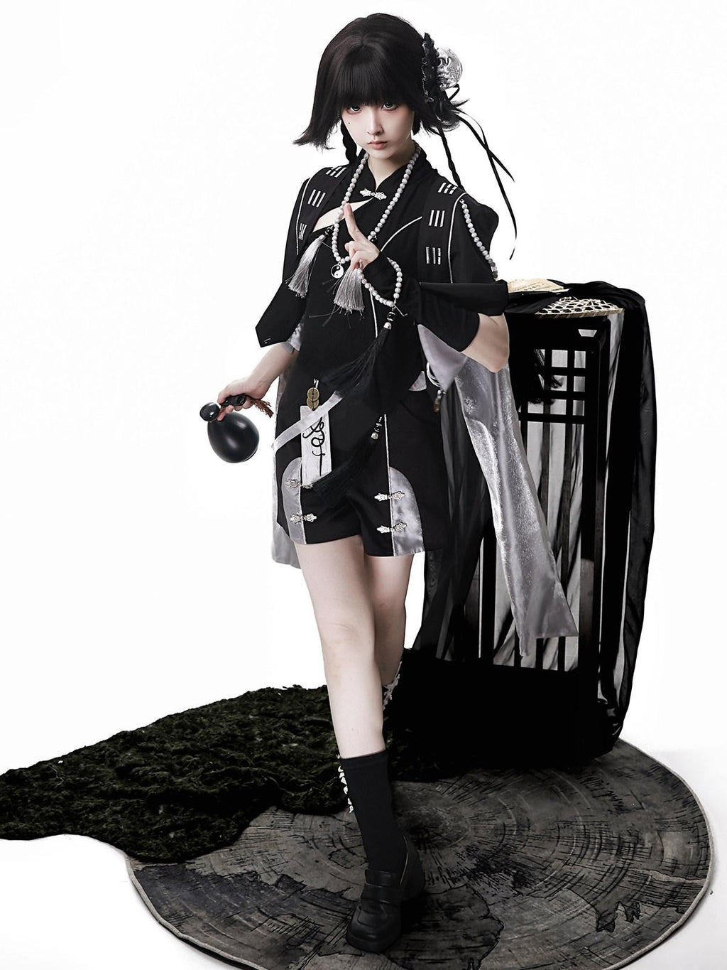 Sweet Promise Gothic Lolita Stand Collar Androgynous Women's Four Piece Full Coordination Sets