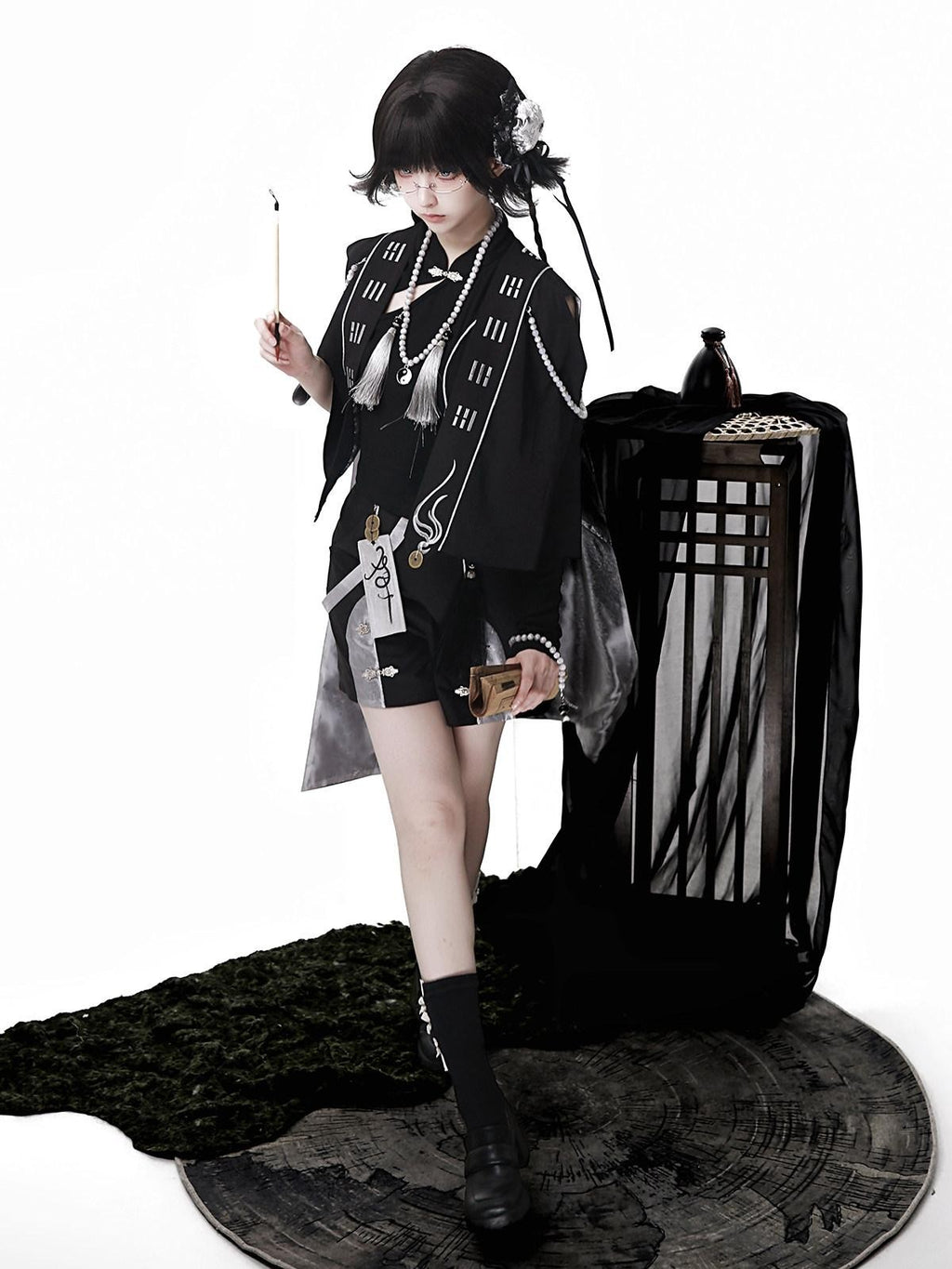 Sweet Promise Gothic Lolita Stand Collar Androgynous Women's Four Piece Full Coordination Sets