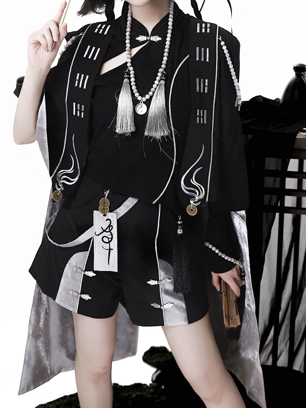 Sweet Promise Gothic Lolita Stand Collar Androgynous Women's Four Piece Full Coordination Sets