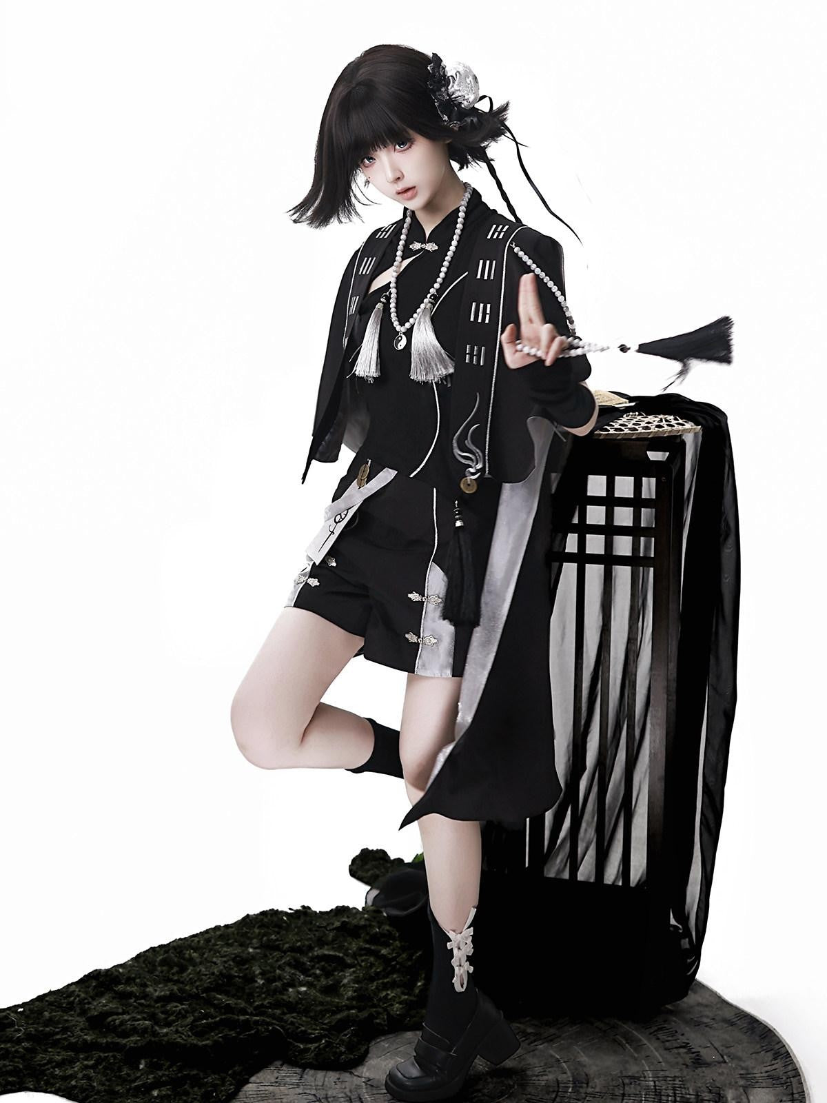 Sweet Promise Gothic Lolita Stand Collar Androgynous Women's Four Piece Full Coordination Sets
