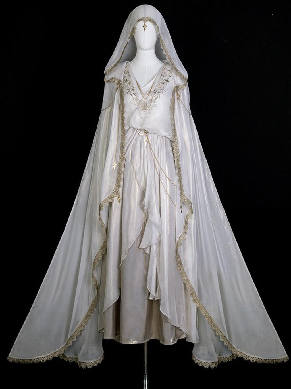 Sweet Promise Greek Goddess Lolita A Line V-neck Cape Set Women's Jsk / Jumper Skirts