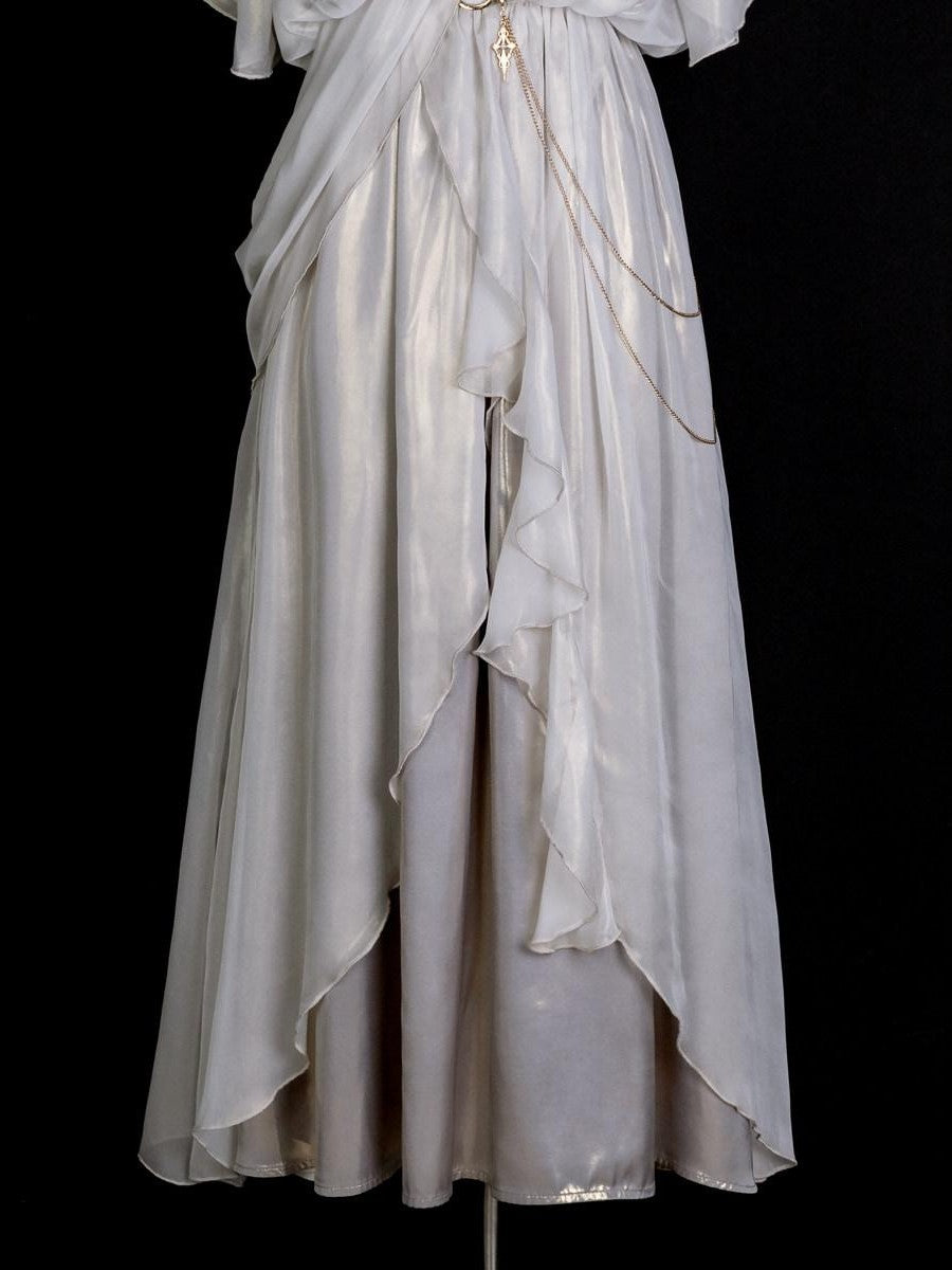 Sweet Promise Greek Goddess Lolita A Line V-neck Cape Set Women's Jsk / Jumper Skirts