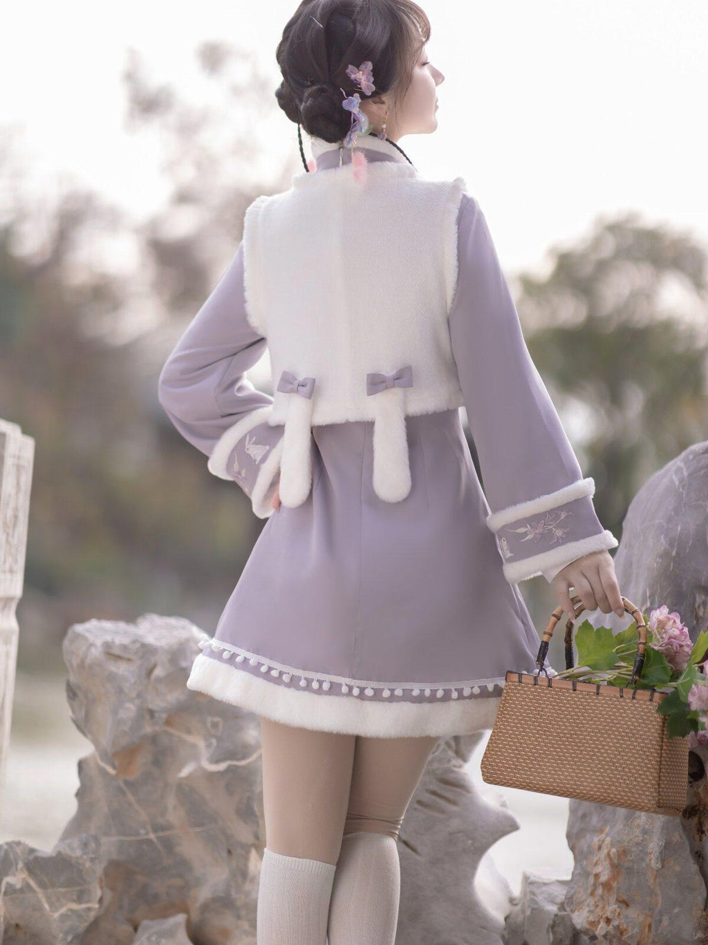 Sweet Promise Han Cheongsam Lolita Two Piece Women's Polyester Full Coordination Sets