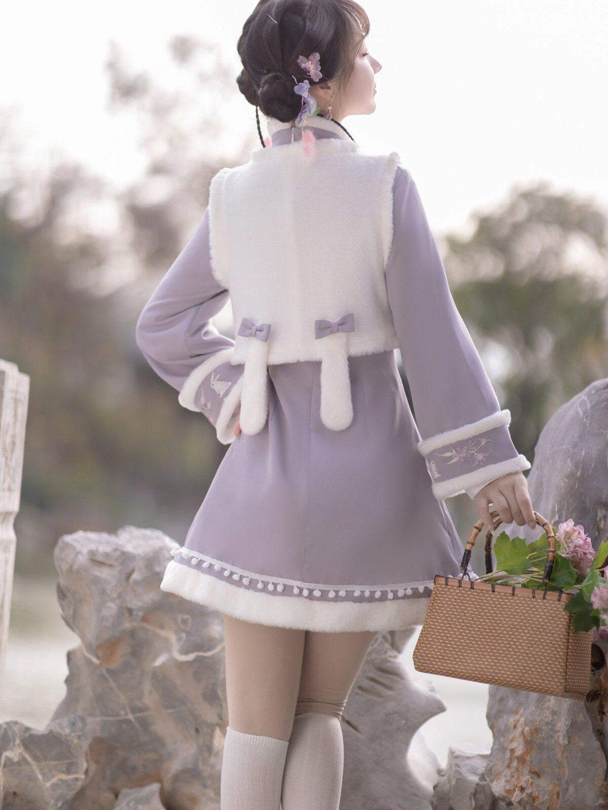 Sweet Promise Han Cheongsam Lolita Two Piece Women's Polyester Full Coordination Sets