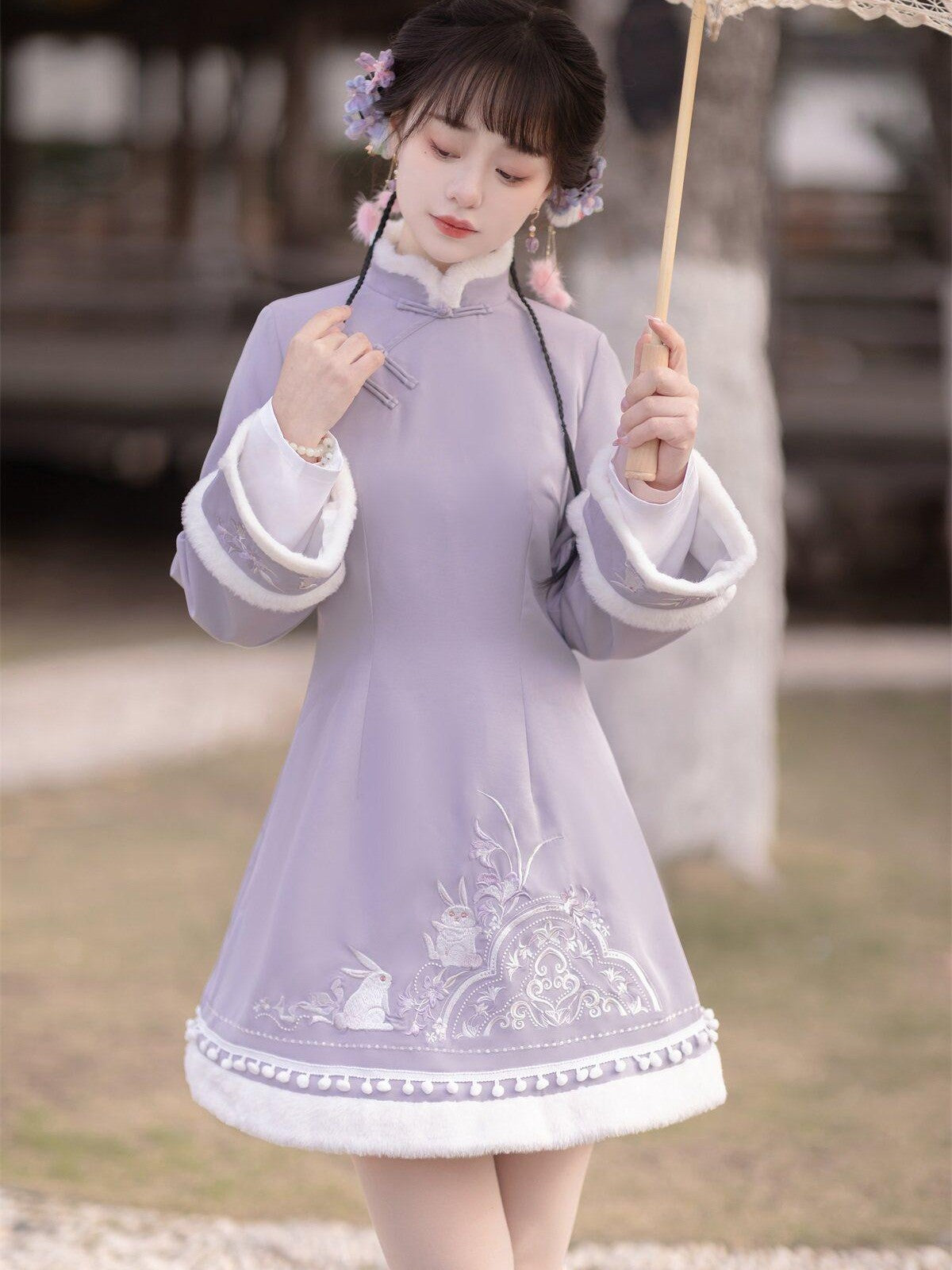Sweet Promise Han Cheongsam Lolita Two Piece Women's Polyester Full Coordination Sets