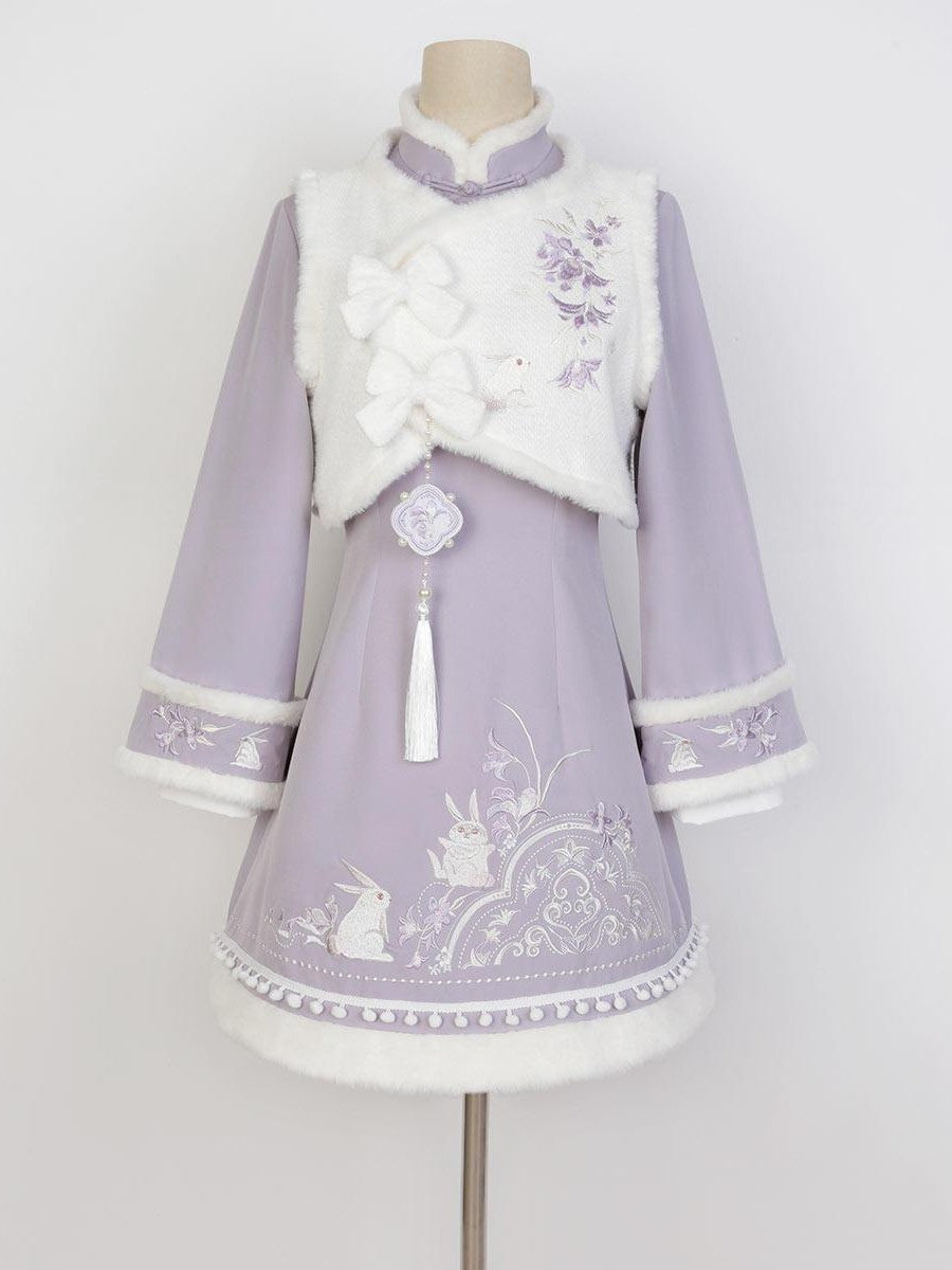 Sweet Promise Han Cheongsam Lolita Two Piece Women's Polyester Full Coordination Sets