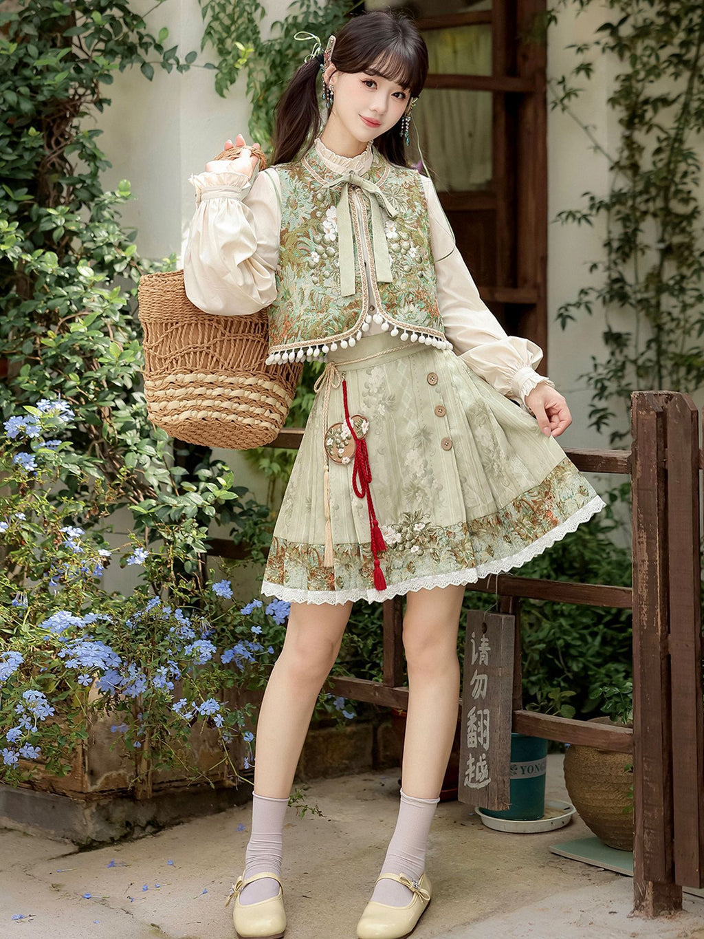 Sweet_Promise_Han_Element_Lolita_Ethnic_New_Chinese_Stand_Collar_A_Line_Women's_Skirt_Sets_985385134591_MISSTT
