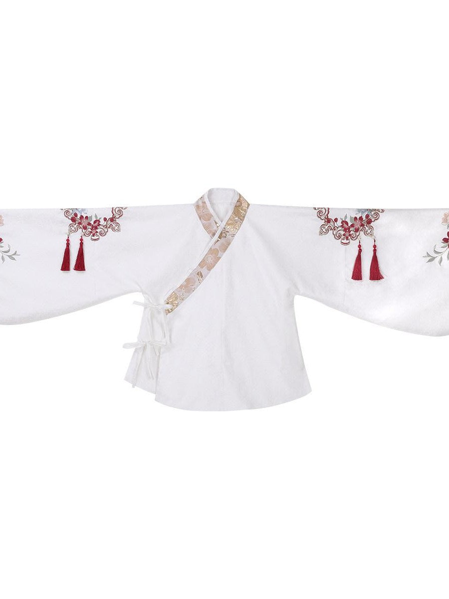 Sweet Promise Hanfu Armor Vest Cross Collar Horse Face Skirt Women's Polyester Skirt Sets