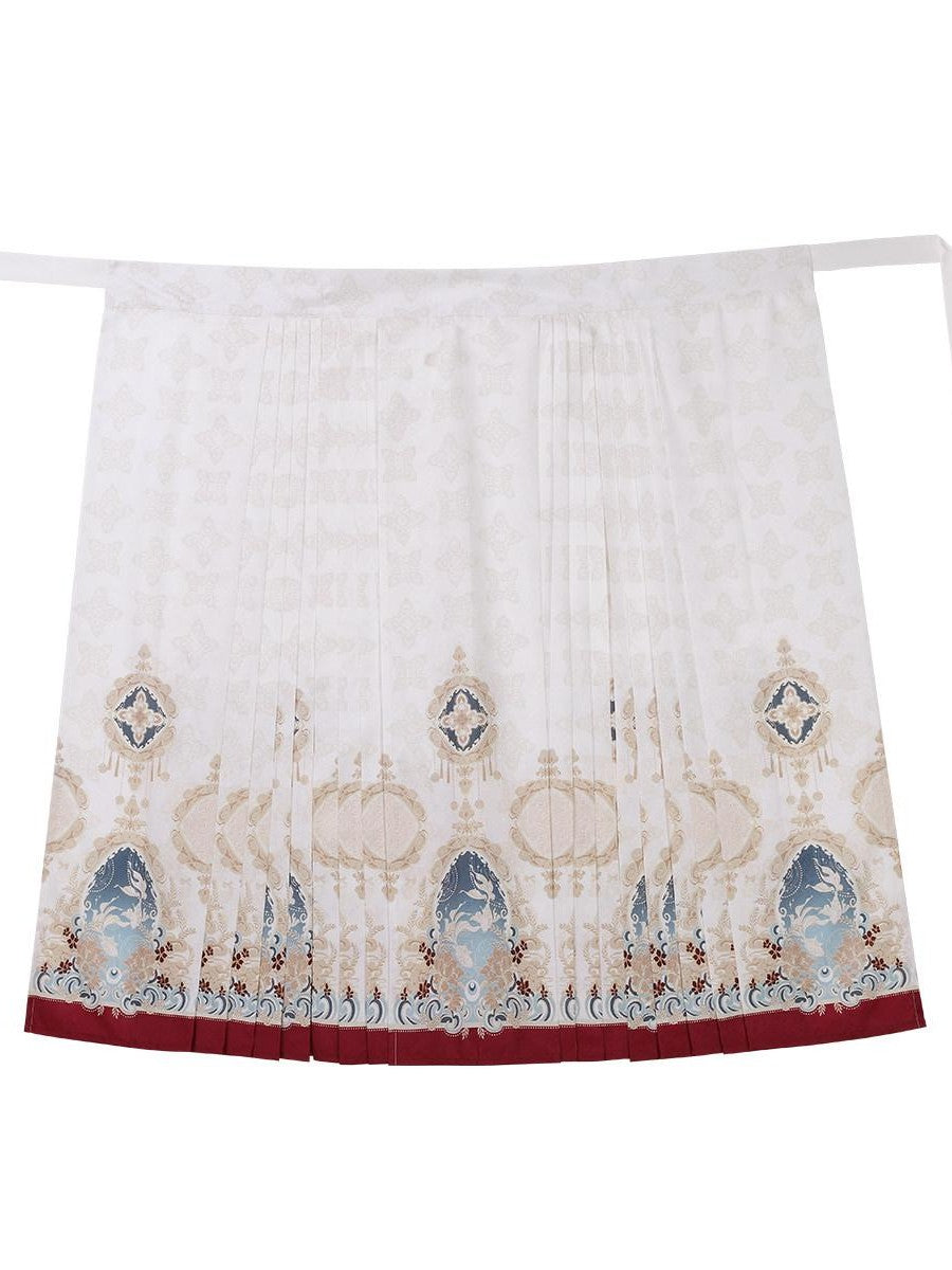 Sweet Promise Hanfu Armor Vest Cross Collar Horse Face Skirt Women's Polyester Skirt Sets