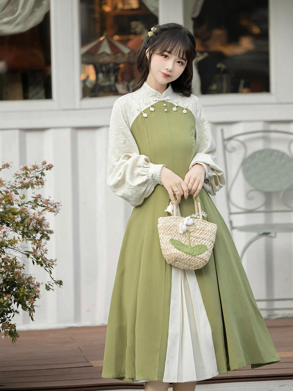 Sweet Promise Hanfu Lolita Cloak Set Doll Collar A Line Women's Long Sleeve Op