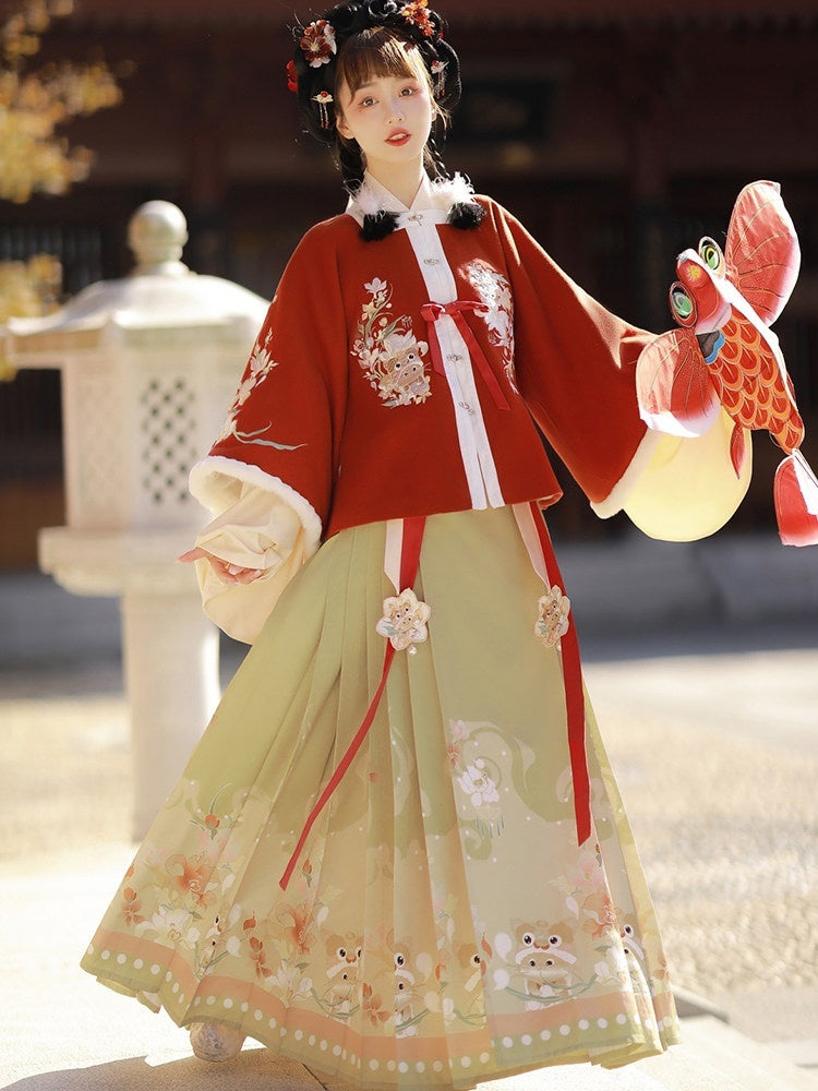 Sweet_Promise_Hanfu_Ming_Square_Collar_Mamian_Women's_Polyester_Fleece_Lined_Skirt_Sets_855970714555_MISSTT